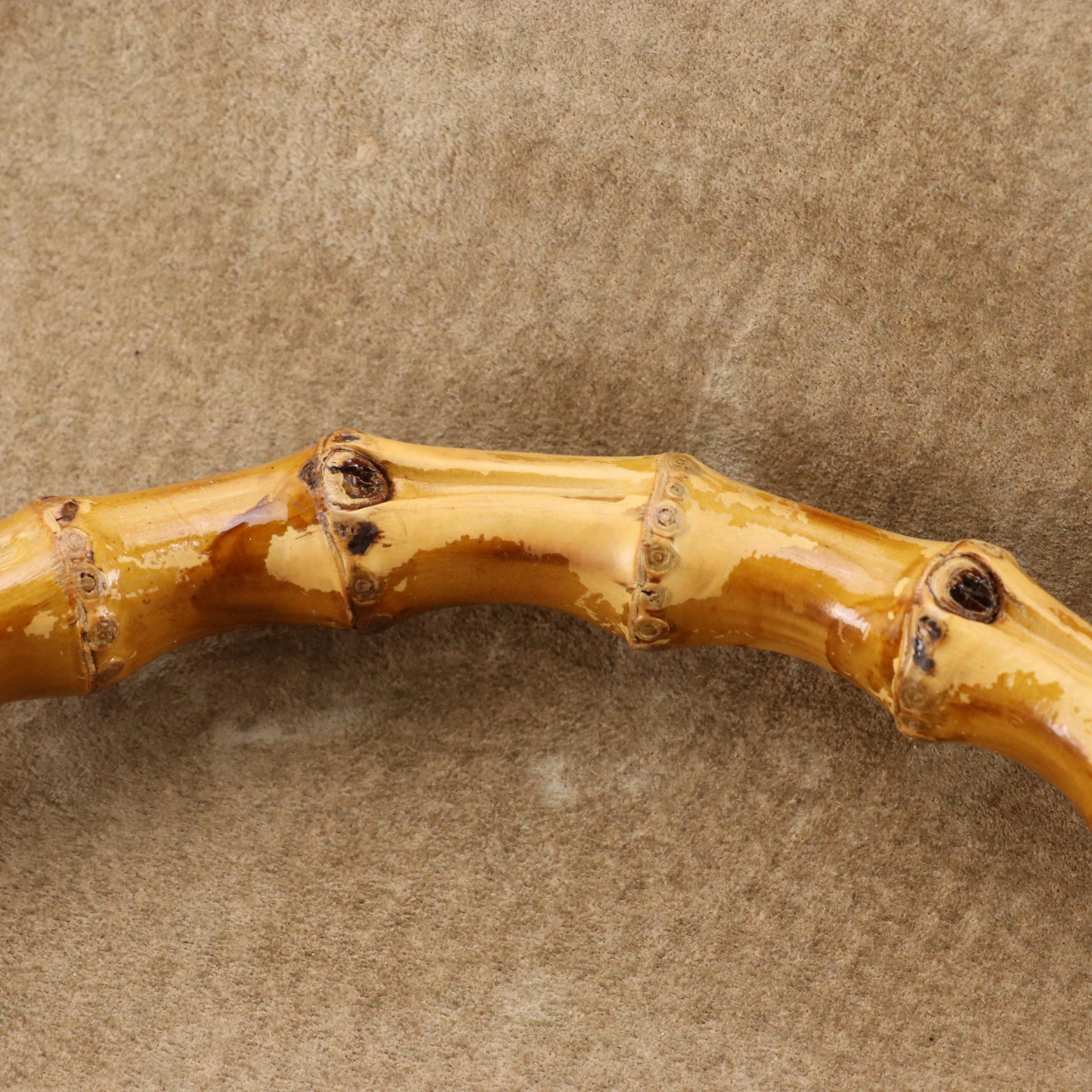 Gucci Diana Bamboo Handle Tote in Beige Suede and Cinghiale Leather