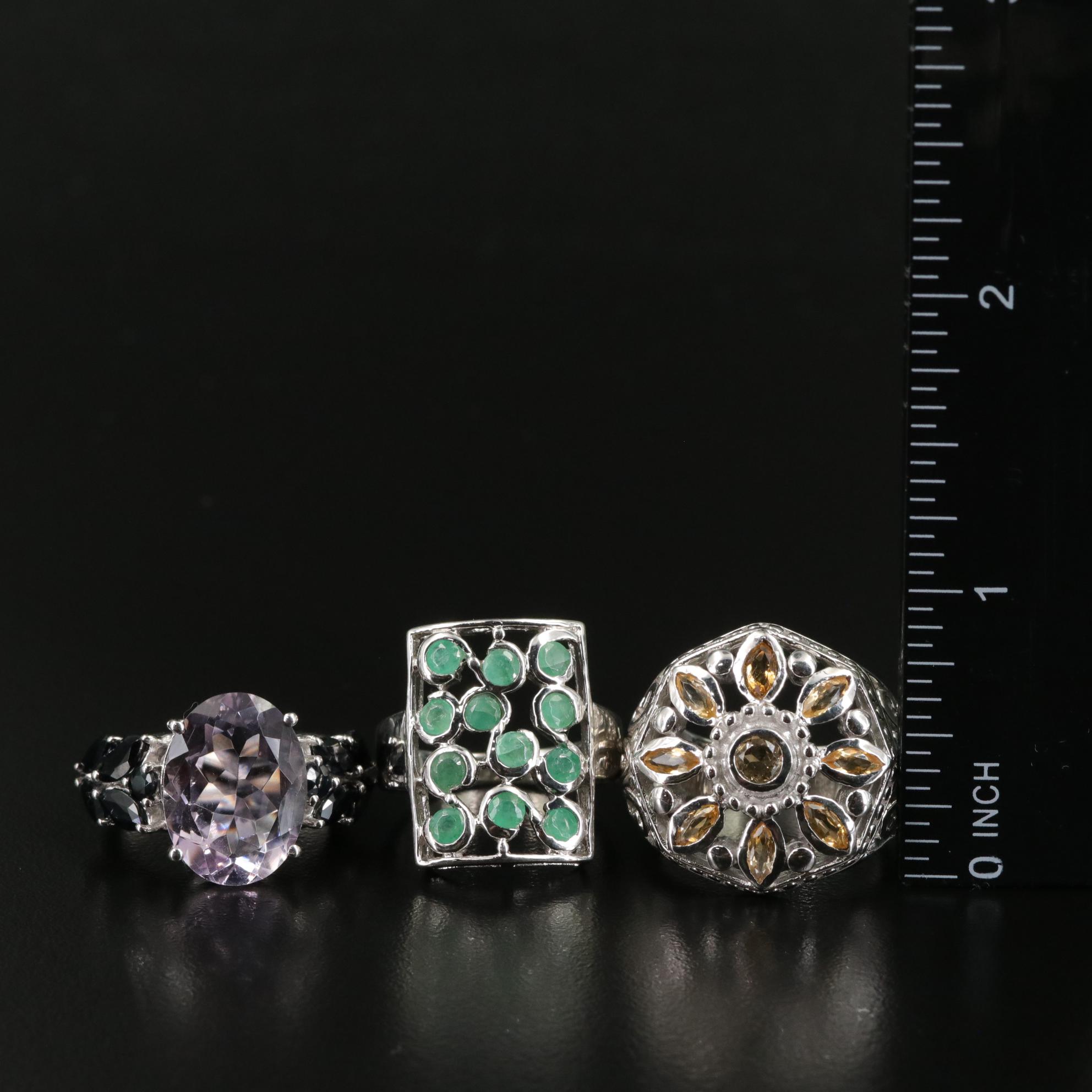 Group of 14 Assorted Sterling Silver Rings, Necklaces, Earrings, and Pendants