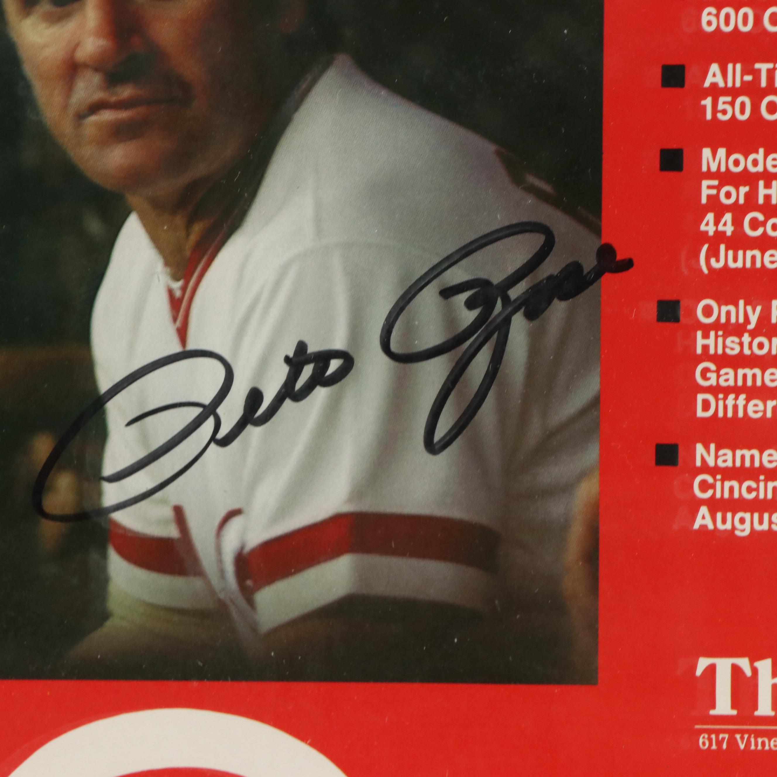 Pete Rose Signed Cincinnati Reds Framed Poster