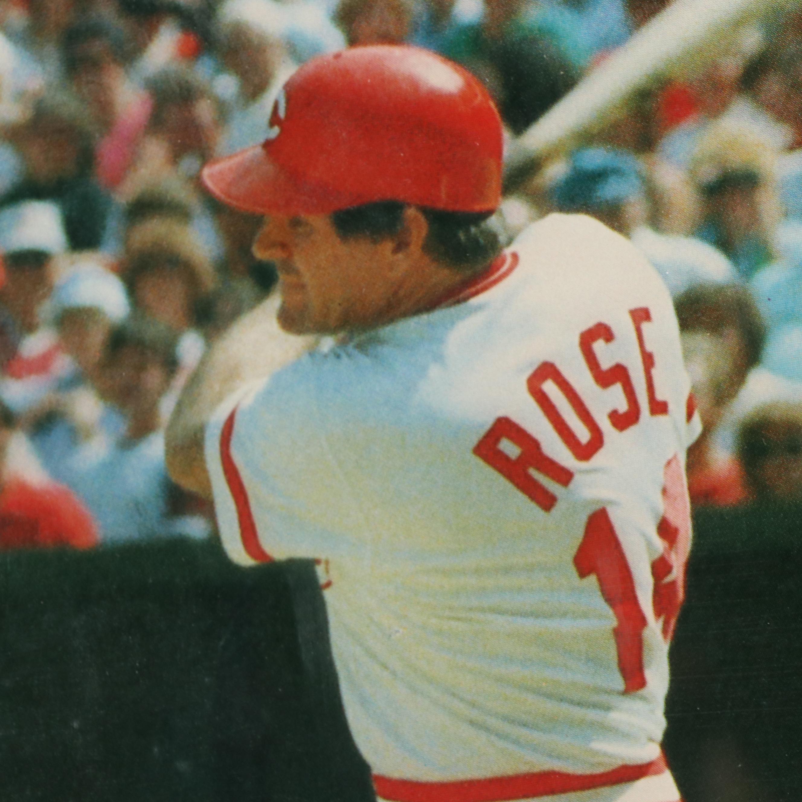 Pete Rose Signed Cincinnati Reds Framed Poster