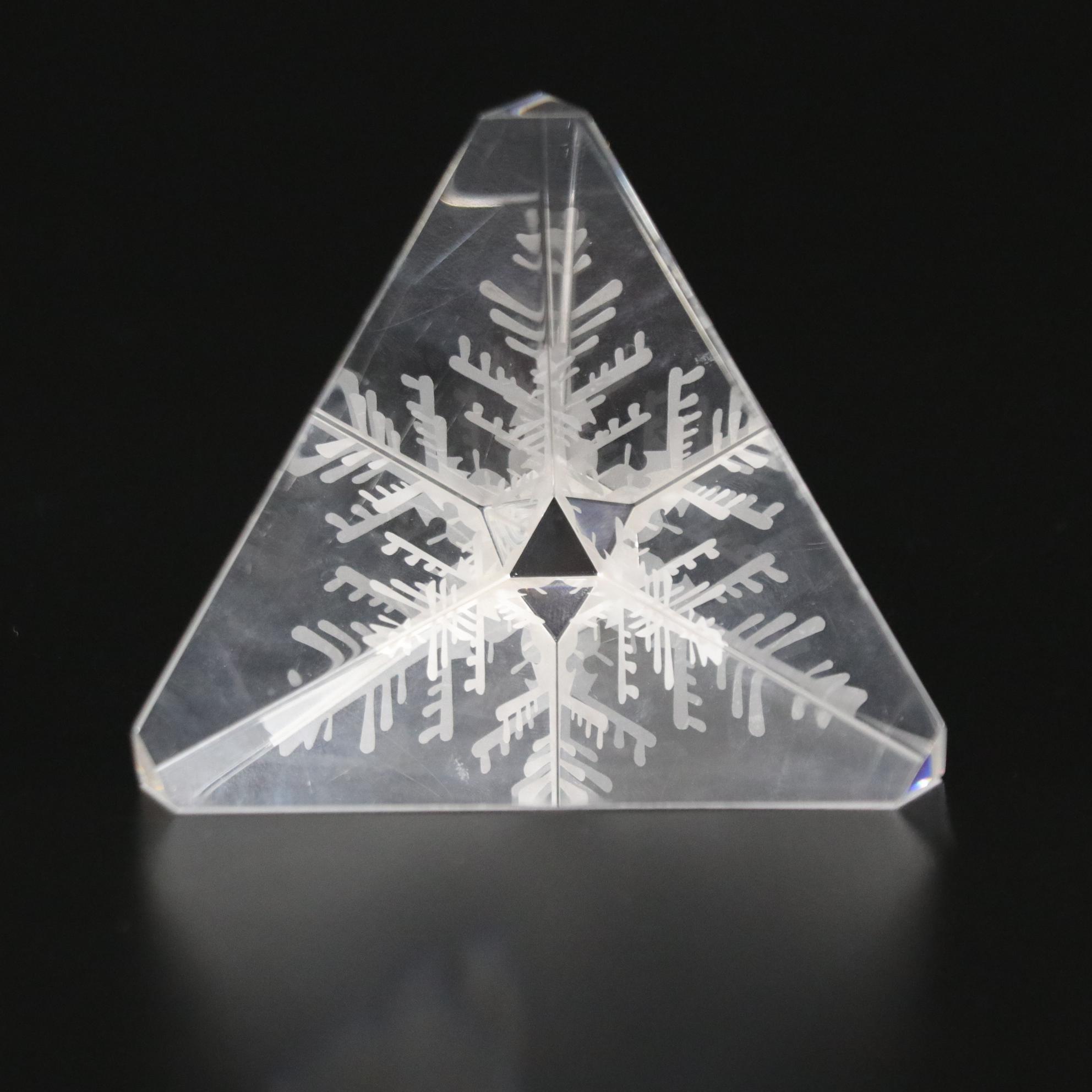 Steuben Crystal Prism Snowflake Paperweight