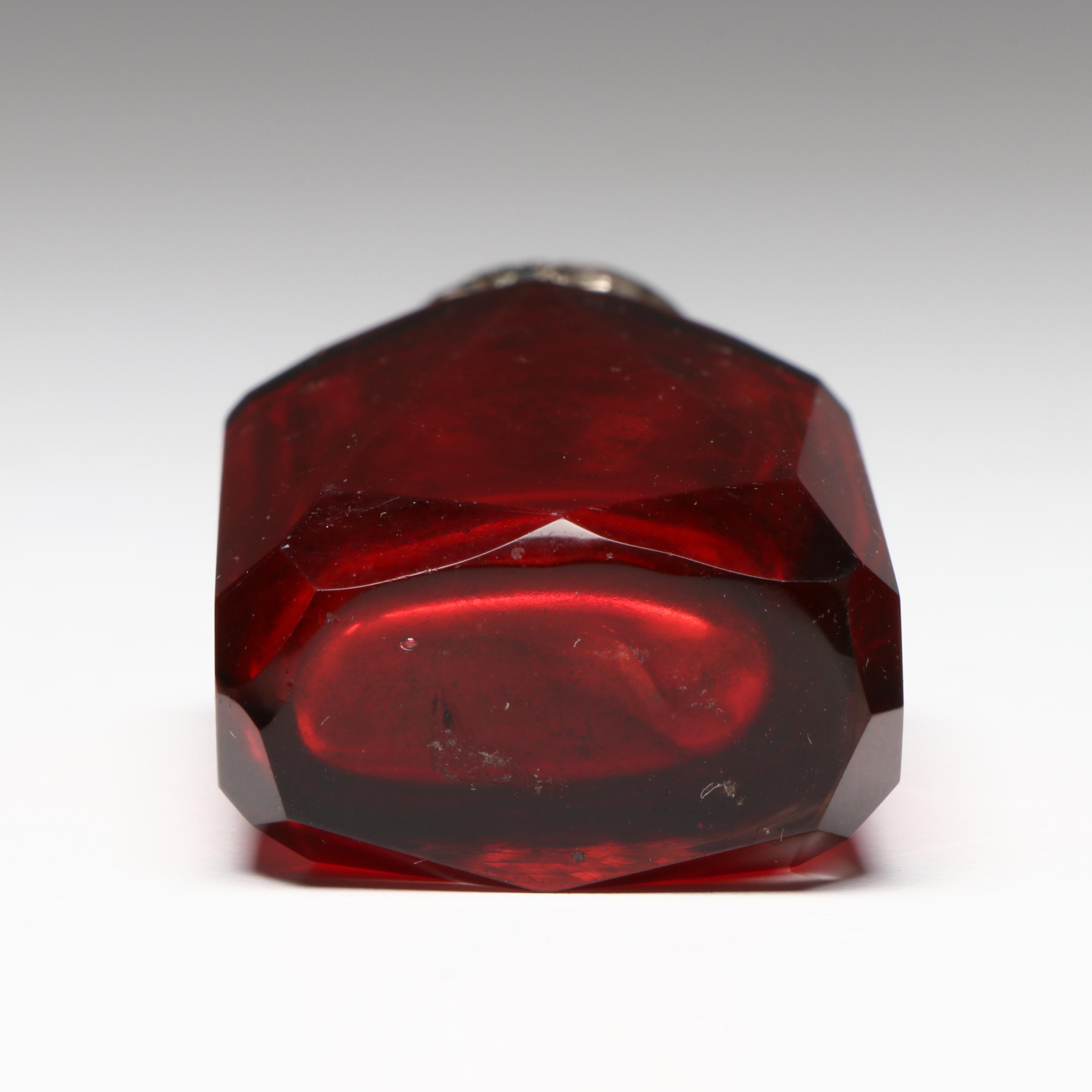 Late Victorian Faceted Ruby Glass Double-Sided and Other Perfume Bottles