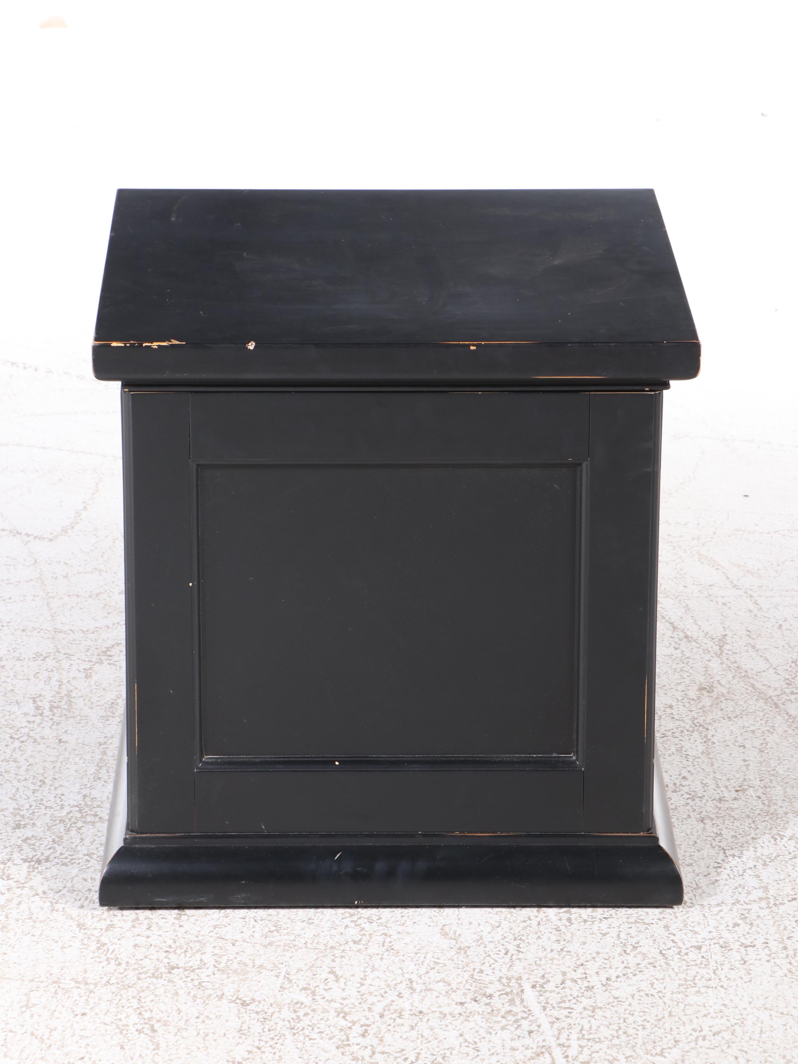 Pottery Barn "Nantucket" Ebonized Storage Cube Side Table