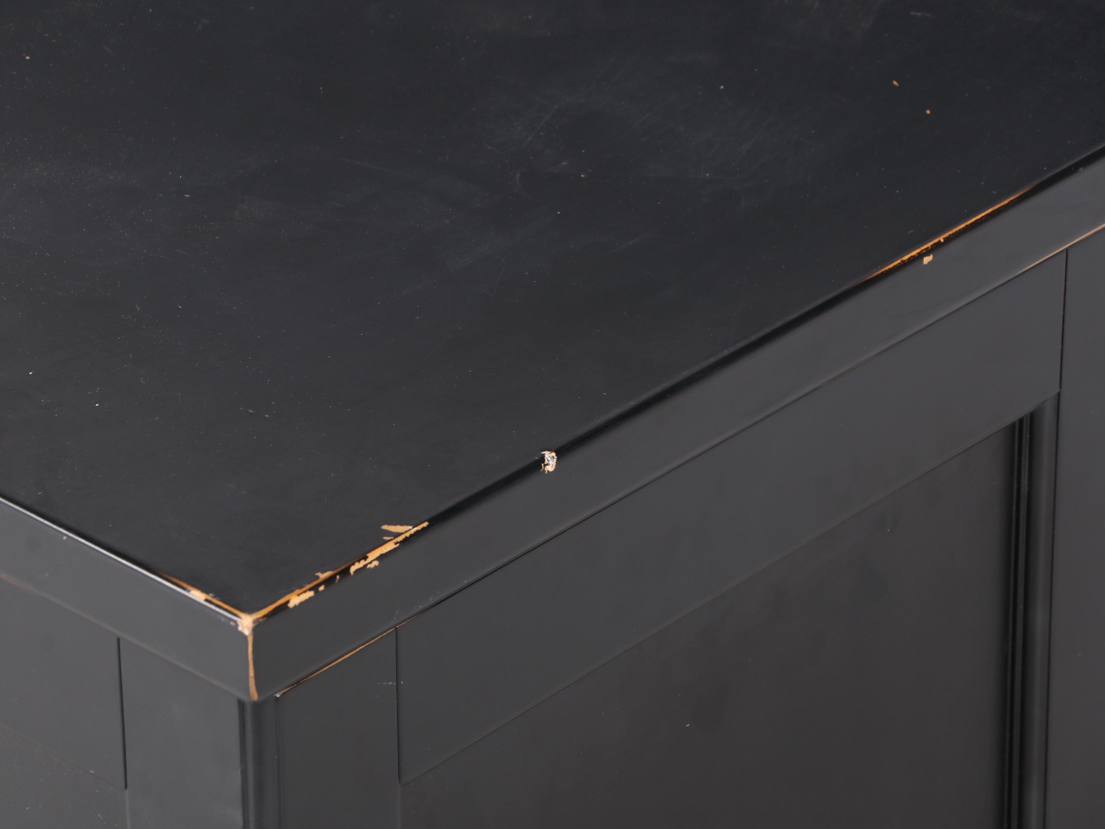 Pottery Barn "Nantucket" Ebonized Storage Cube Side Table