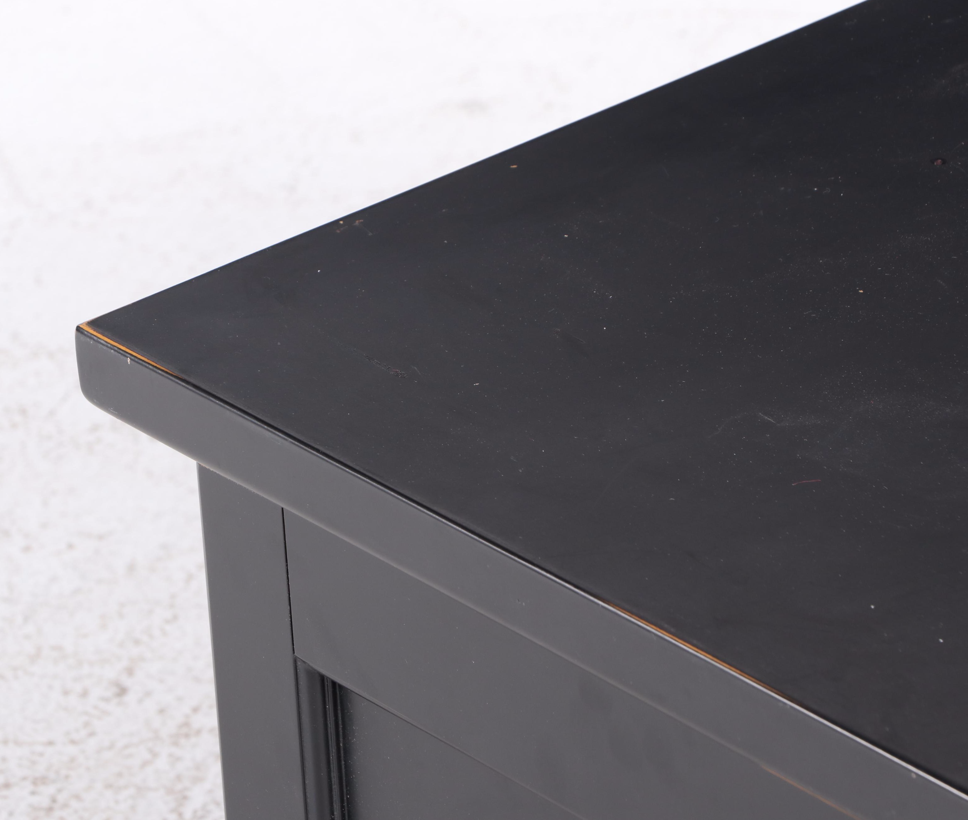 Pottery Barn "Nantucket" Ebonized Storage Cube Side Table