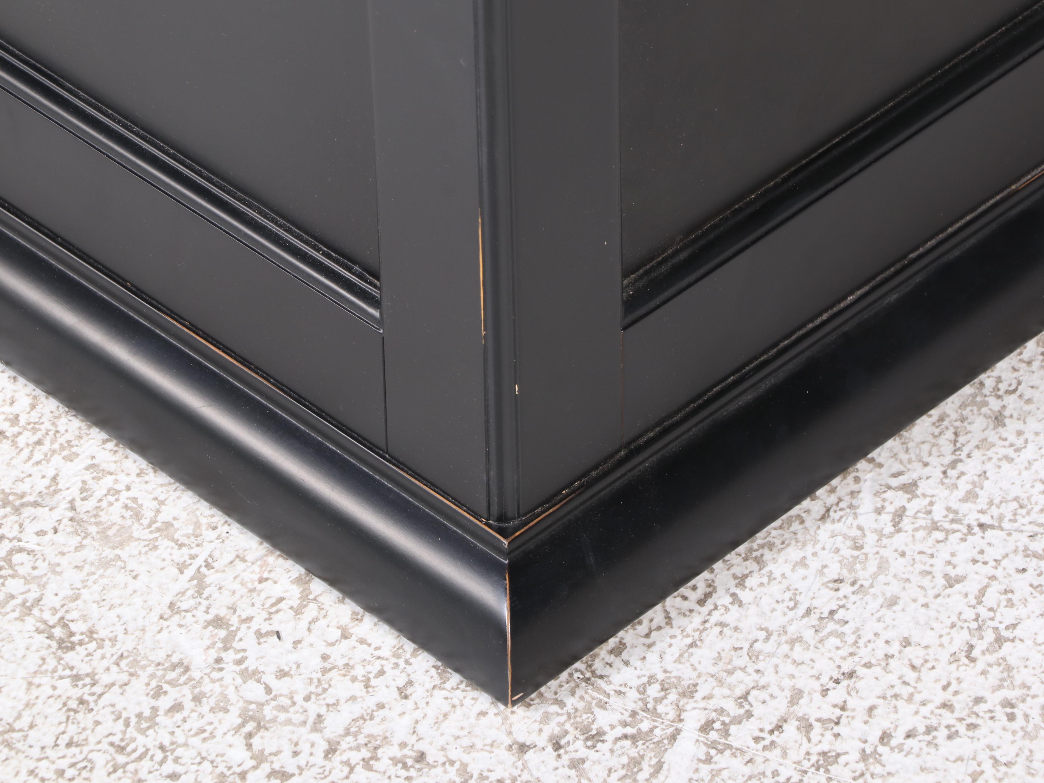 Pottery Barn "Nantucket" Ebonized Storage Cube Side Table