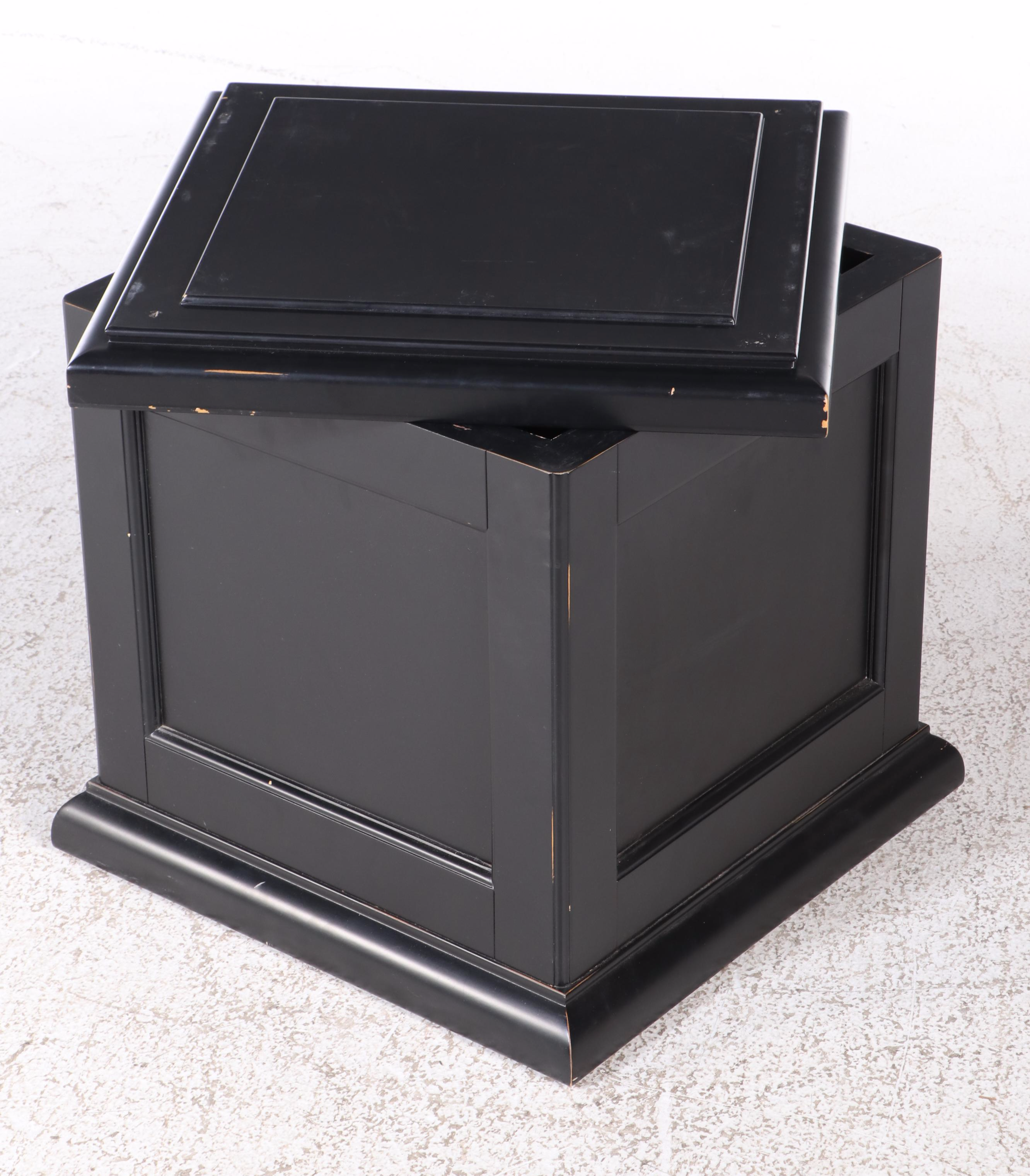 Pottery Barn "Nantucket" Ebonized Storage Cube Side Table