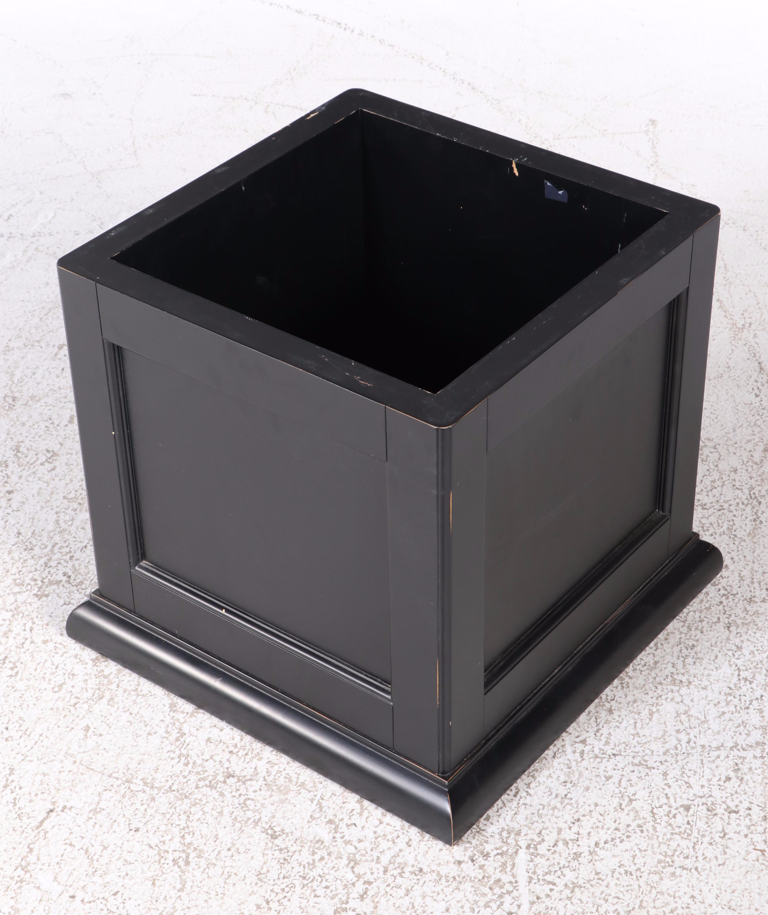Pottery Barn "Nantucket" Ebonized Storage Cube Side Table