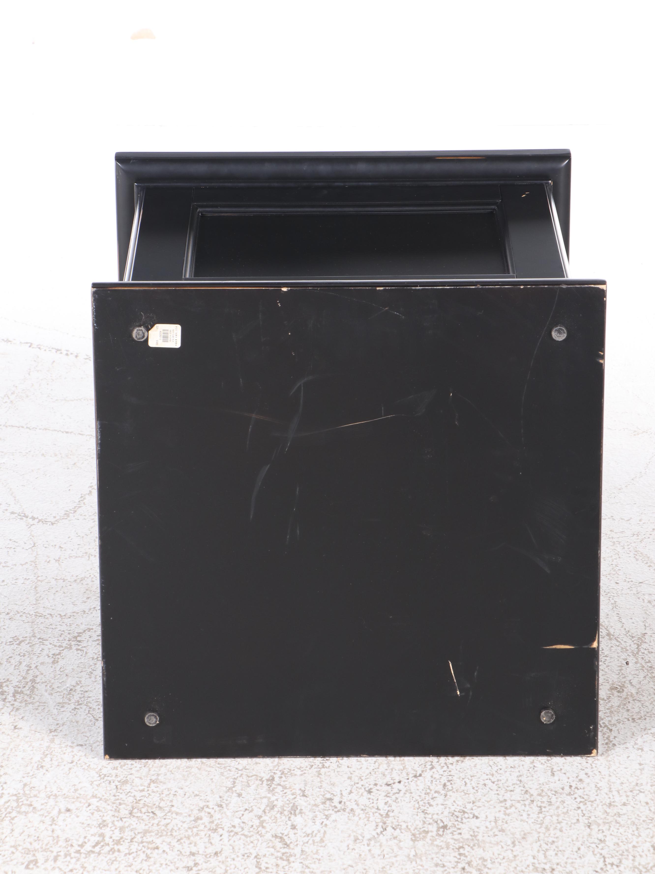 Pottery Barn "Nantucket" Ebonized Storage Cube Side Table