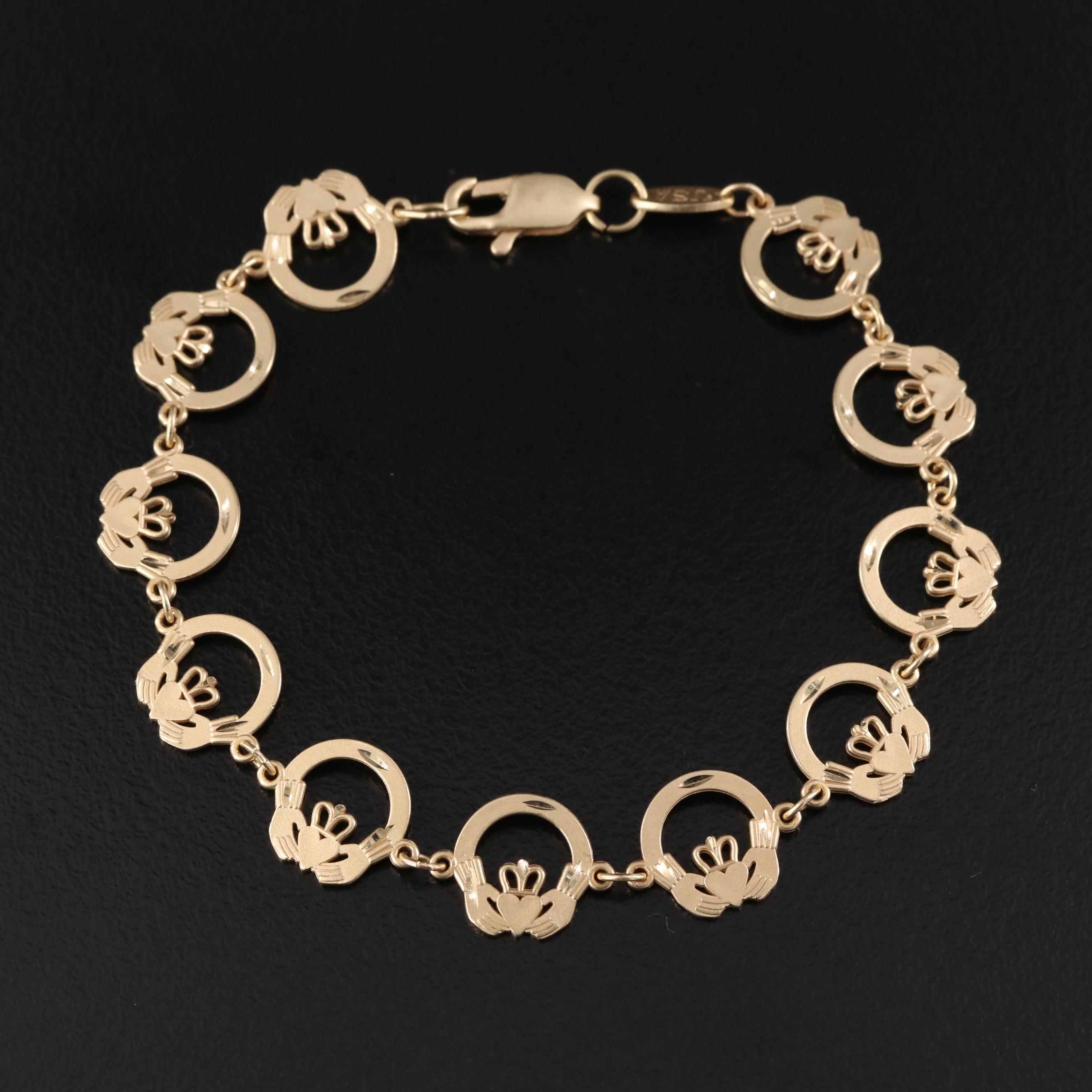 Michael Anthony 14K Claddagh Link Bracelet