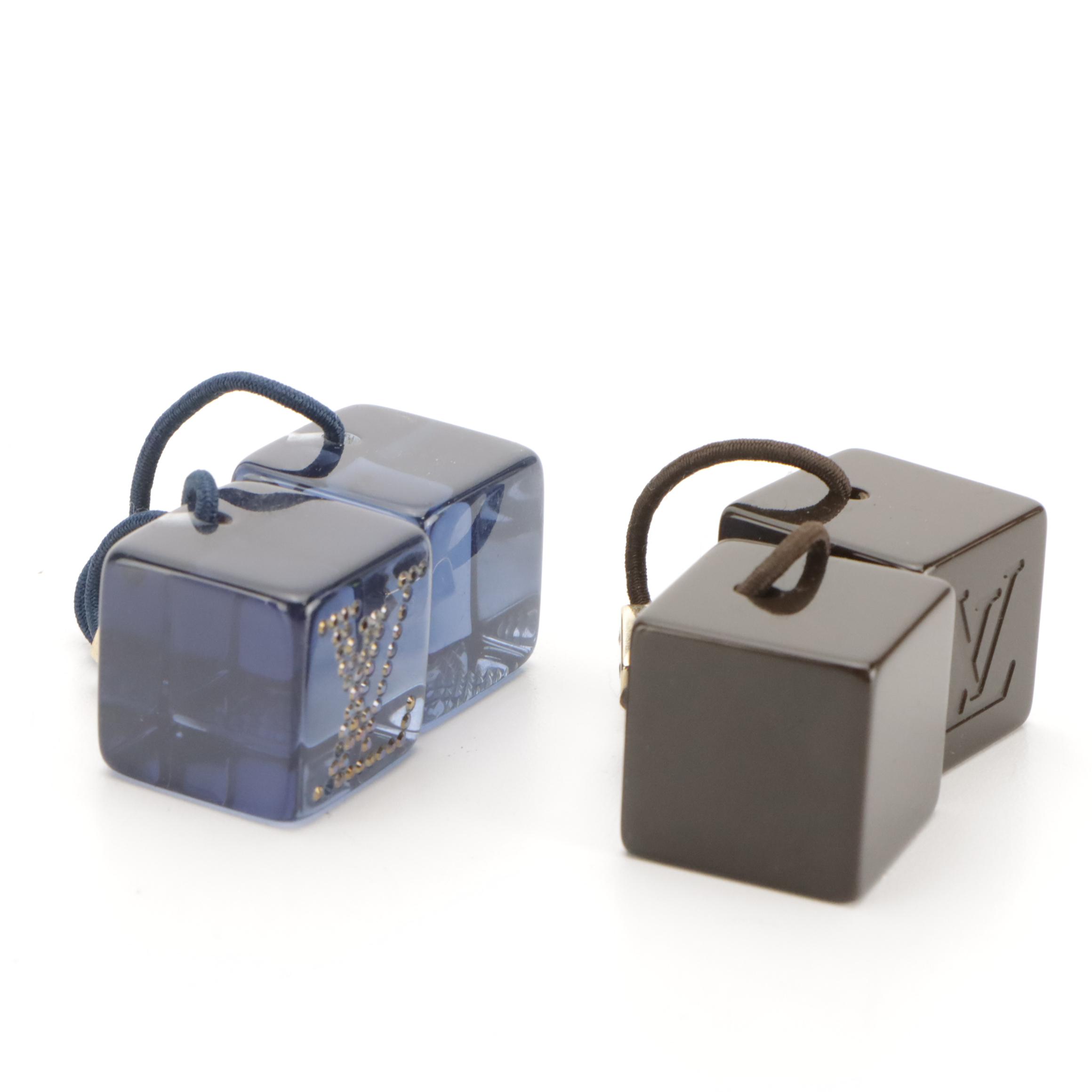 Louis Vuitton Monogram and Rhinestone Embellished Hair Cube Ponytail Accessories