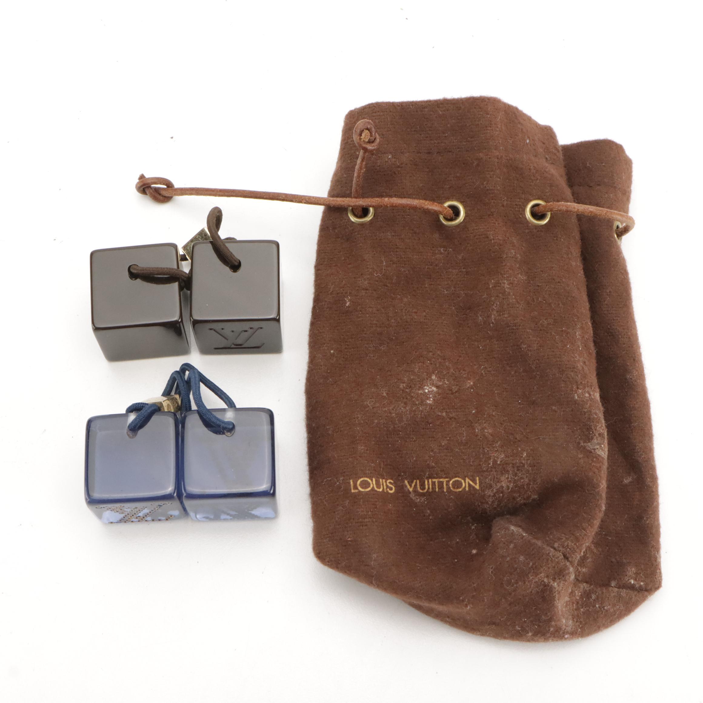 Louis Vuitton Monogram and Rhinestone Embellished Hair Cube Ponytail Accessories