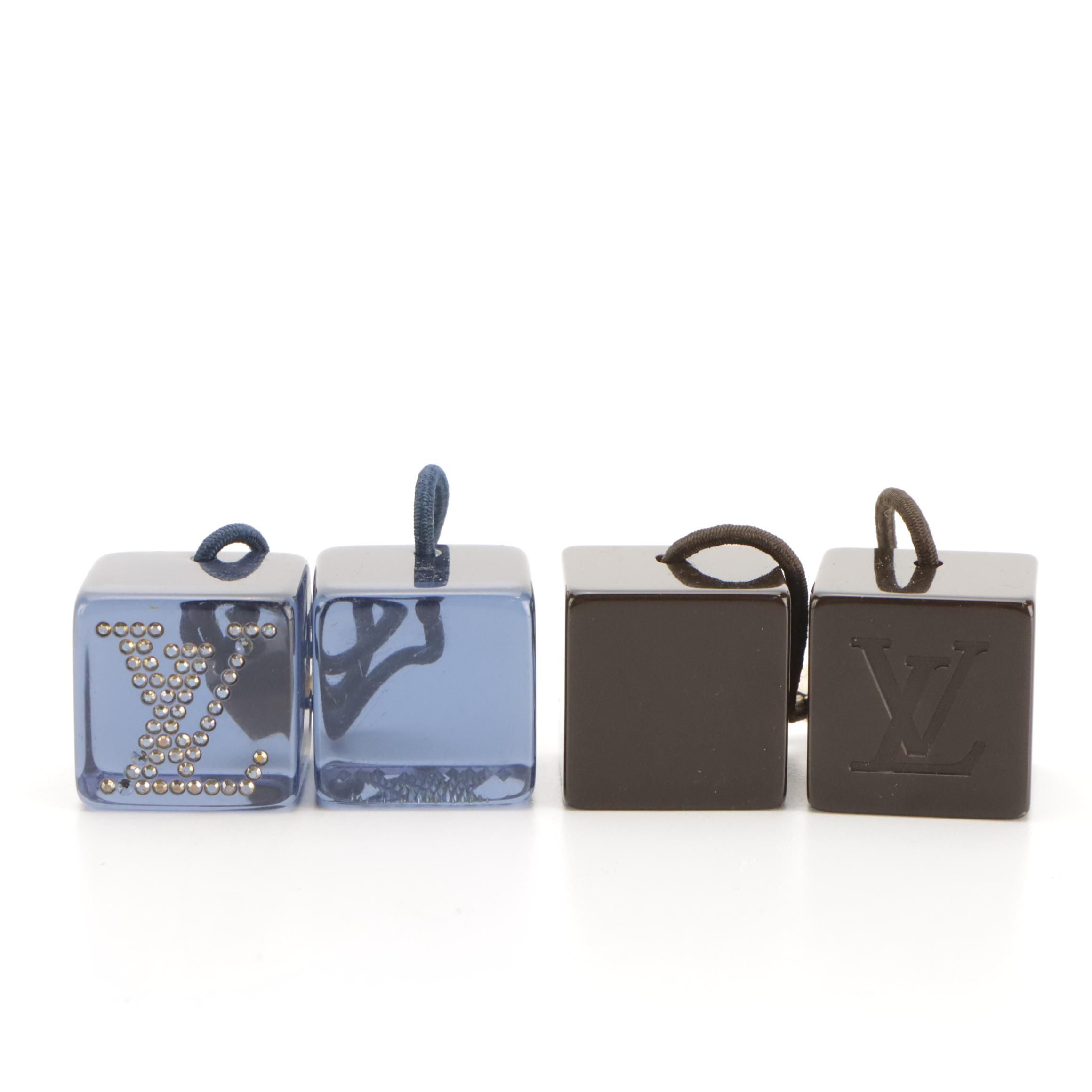 Louis Vuitton Monogram and Rhinestone Embellished Hair Cube Ponytail Accessories