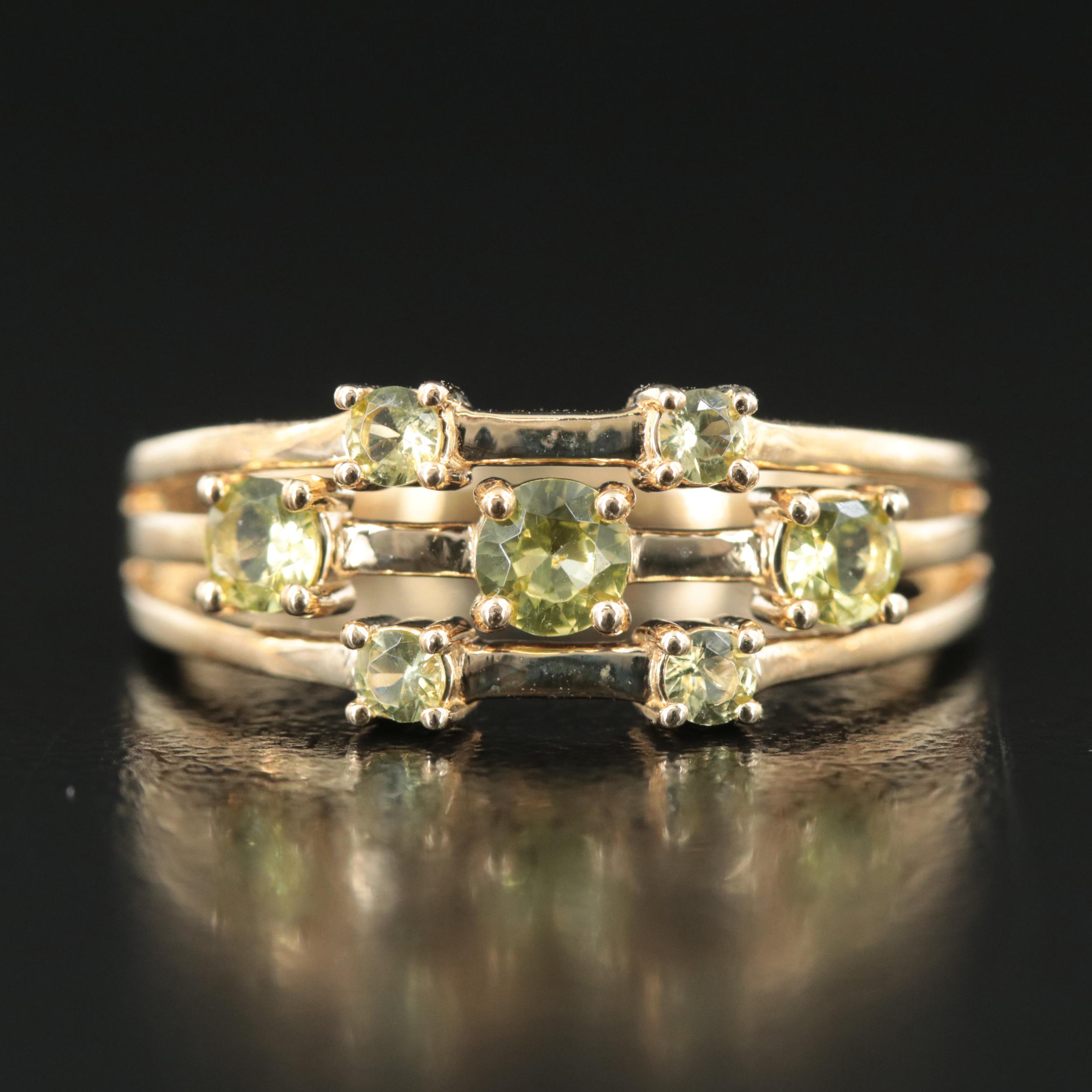 14K Pallasitic Peridot Ring