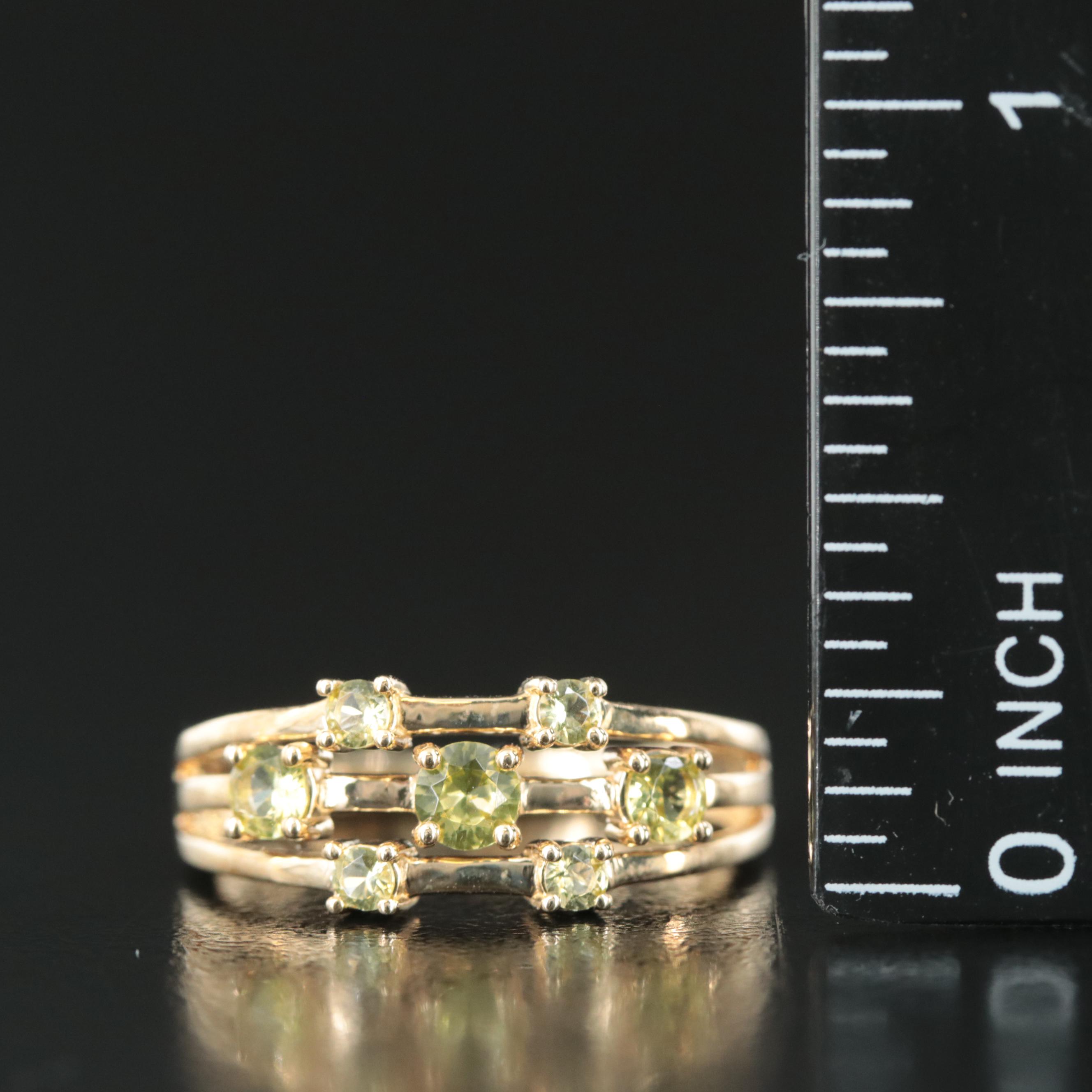 14K Pallasitic Peridot Ring