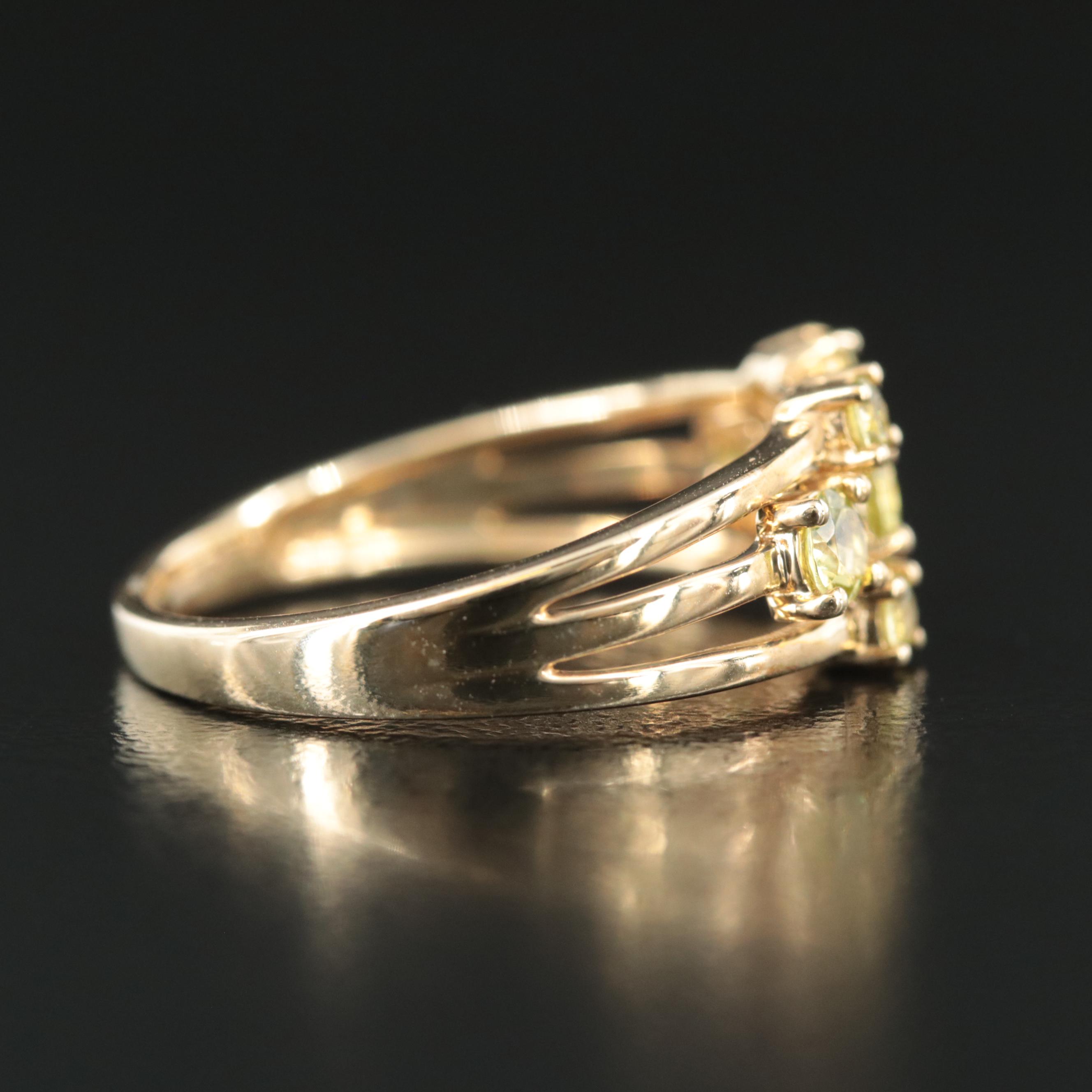 14K Pallasitic Peridot Ring