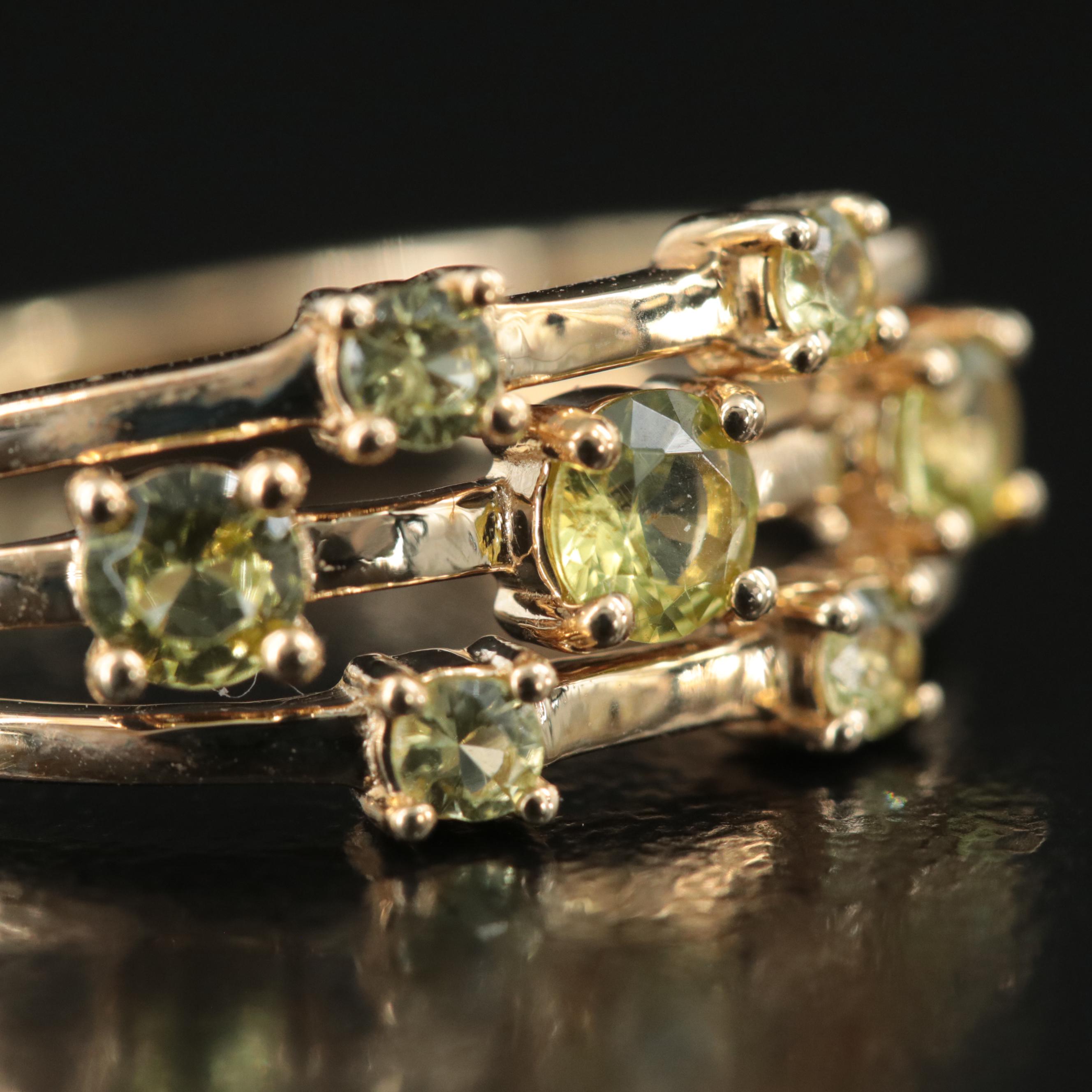 14K Pallasitic Peridot Ring