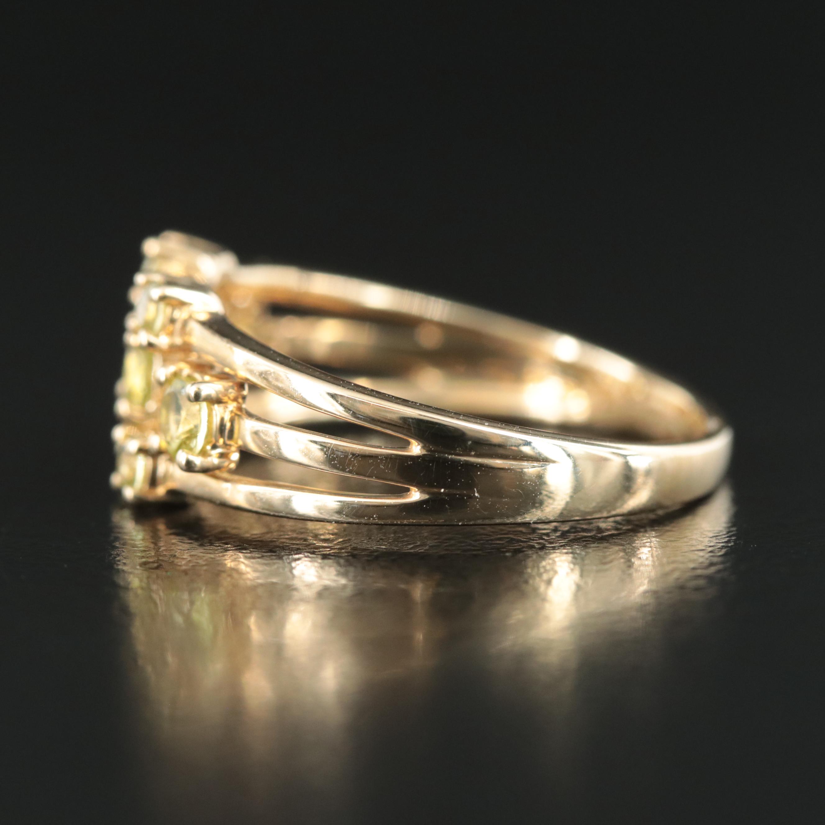 14K Pallasitic Peridot Ring