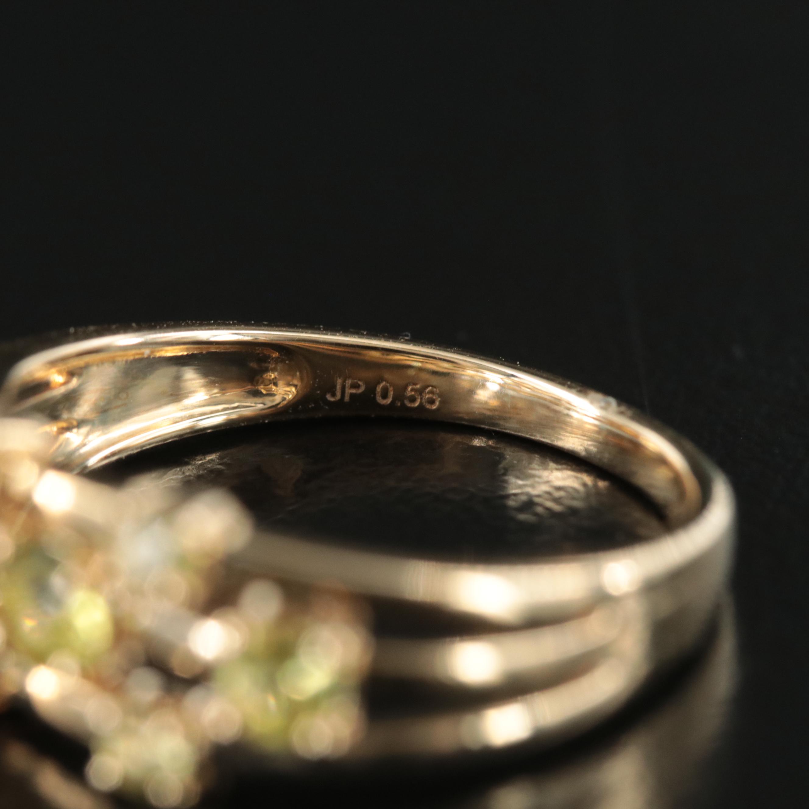 14K Pallasitic Peridot Ring