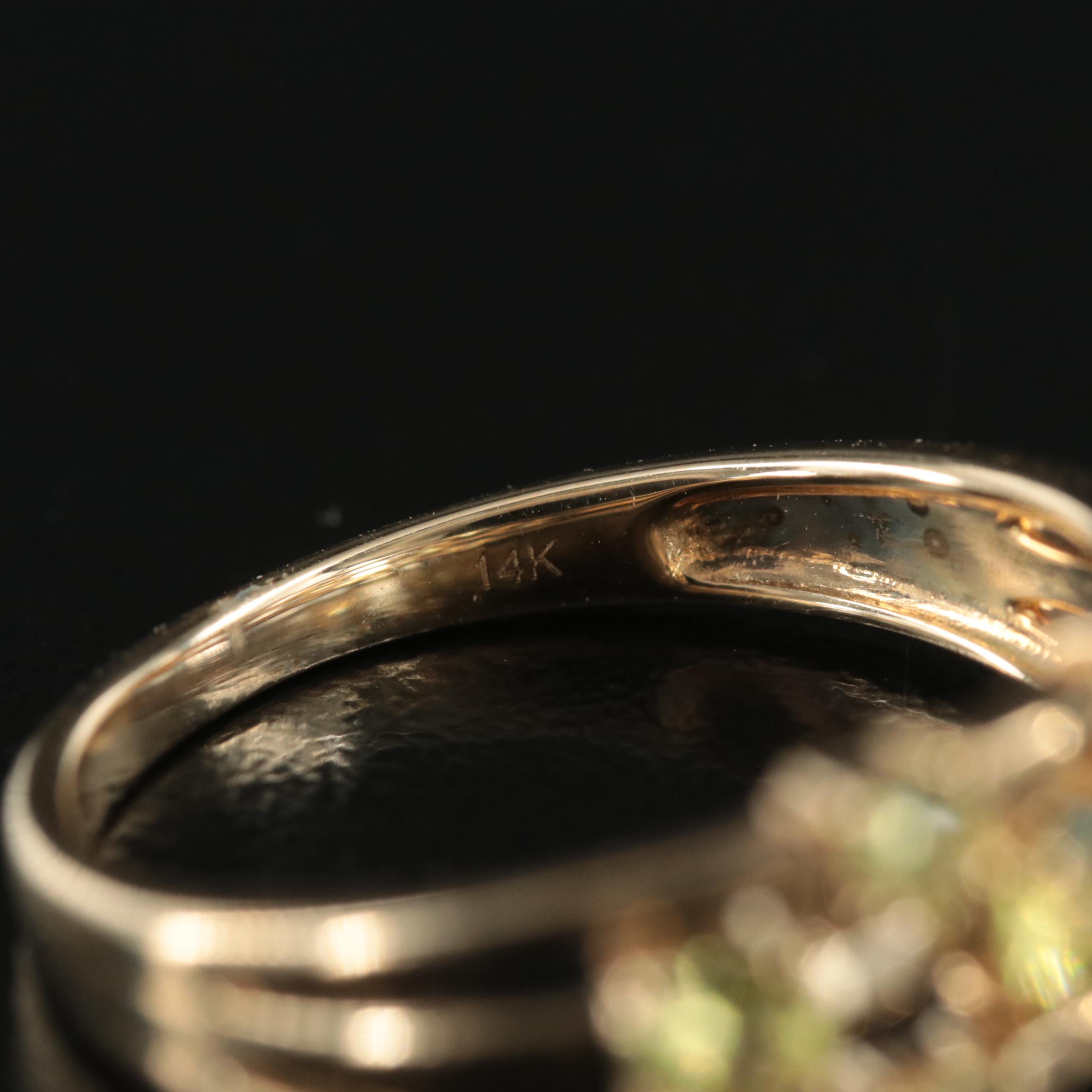 14K Pallasitic Peridot Ring