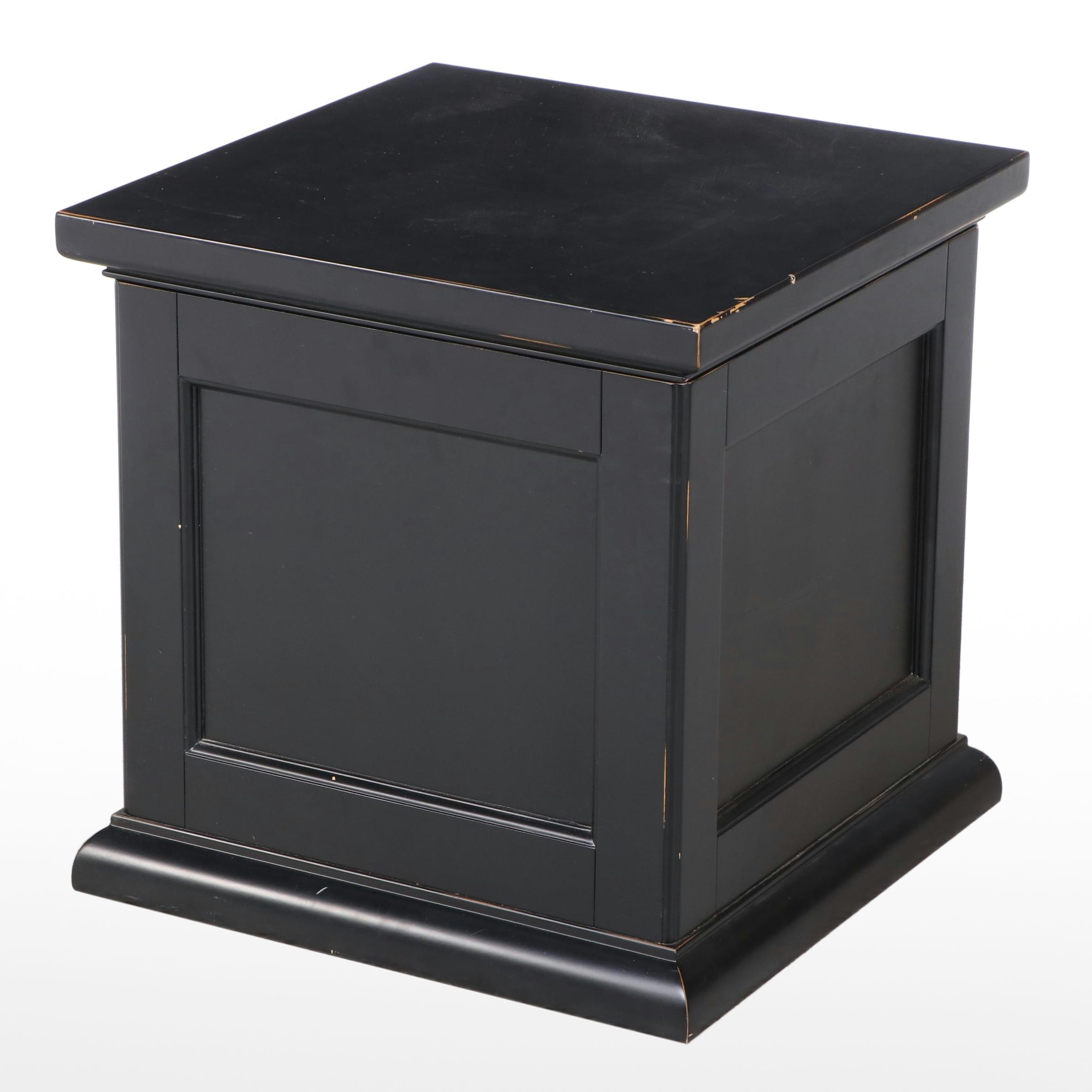 Pottery Barn "Nantucket" Ebonized Storage Cube Side Table