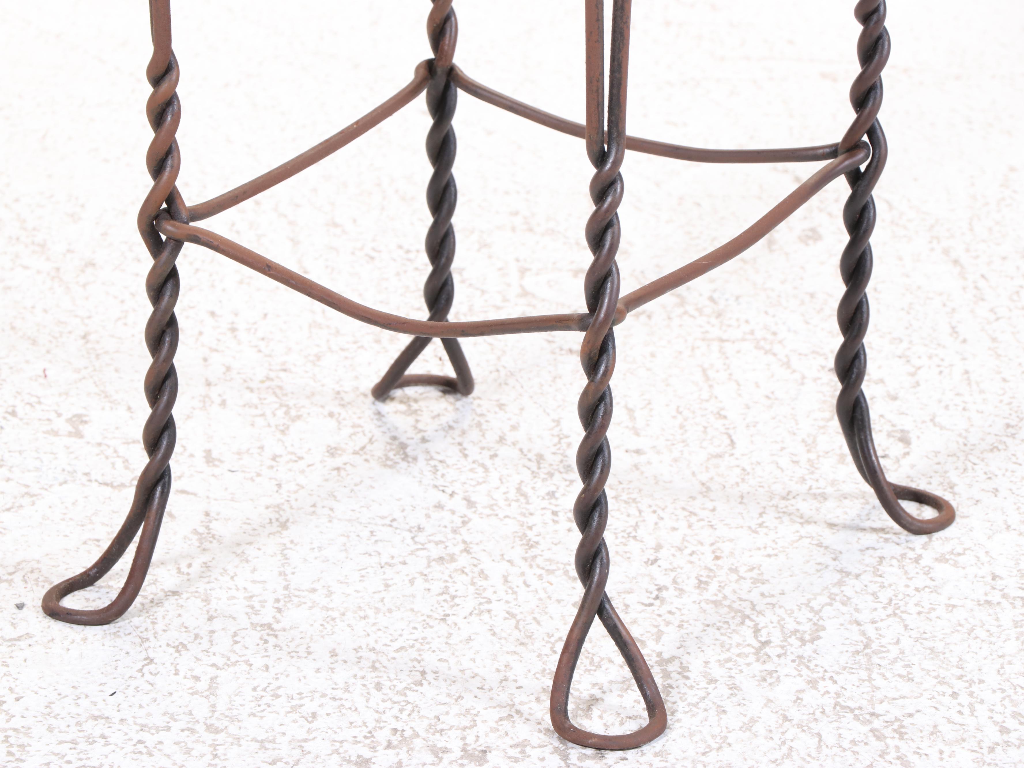 Twisted Iron Ice Cream Parlor Stool, Early 20th Century