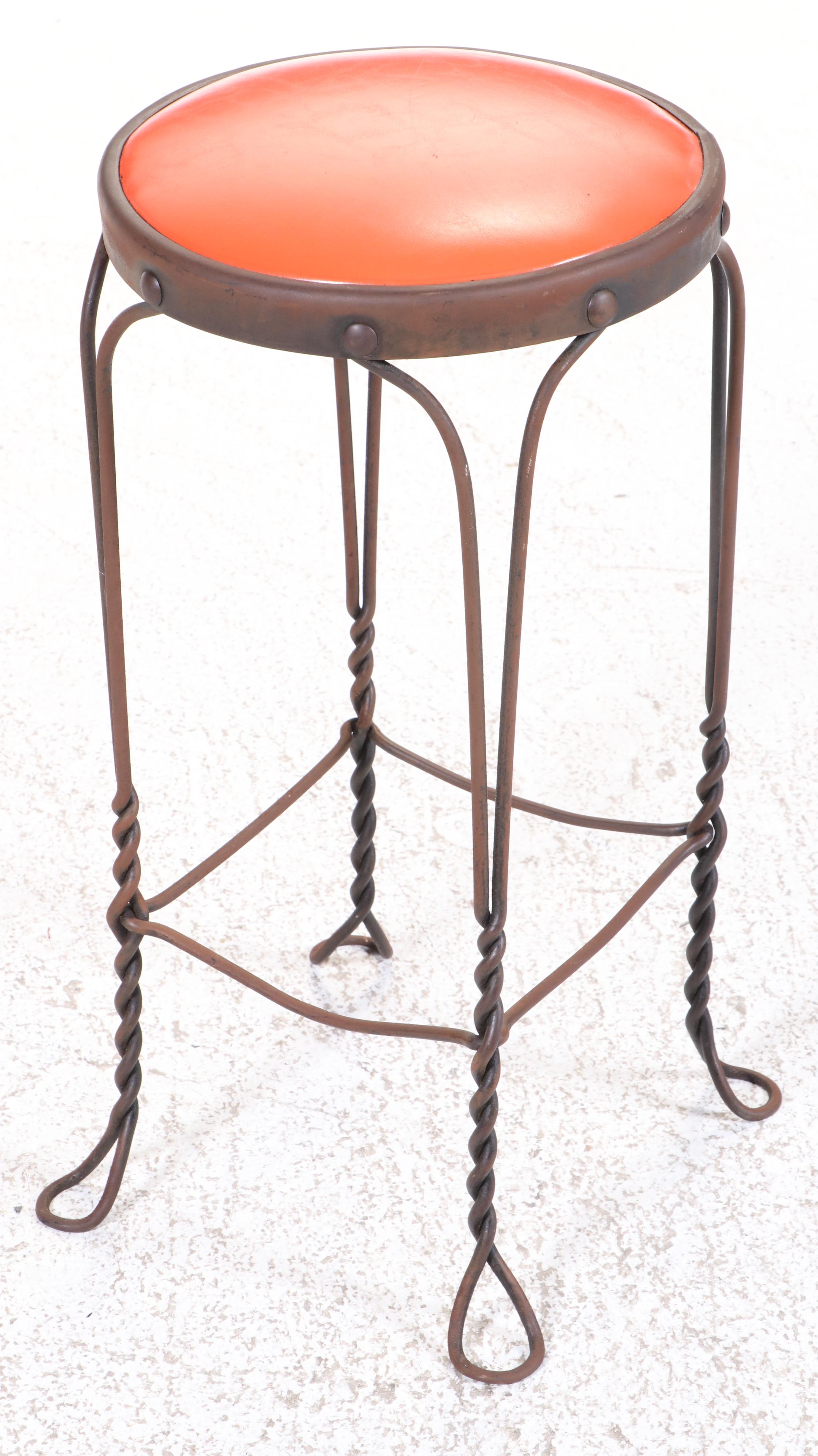 Twisted Iron Ice Cream Parlor Stool, Early 20th Century