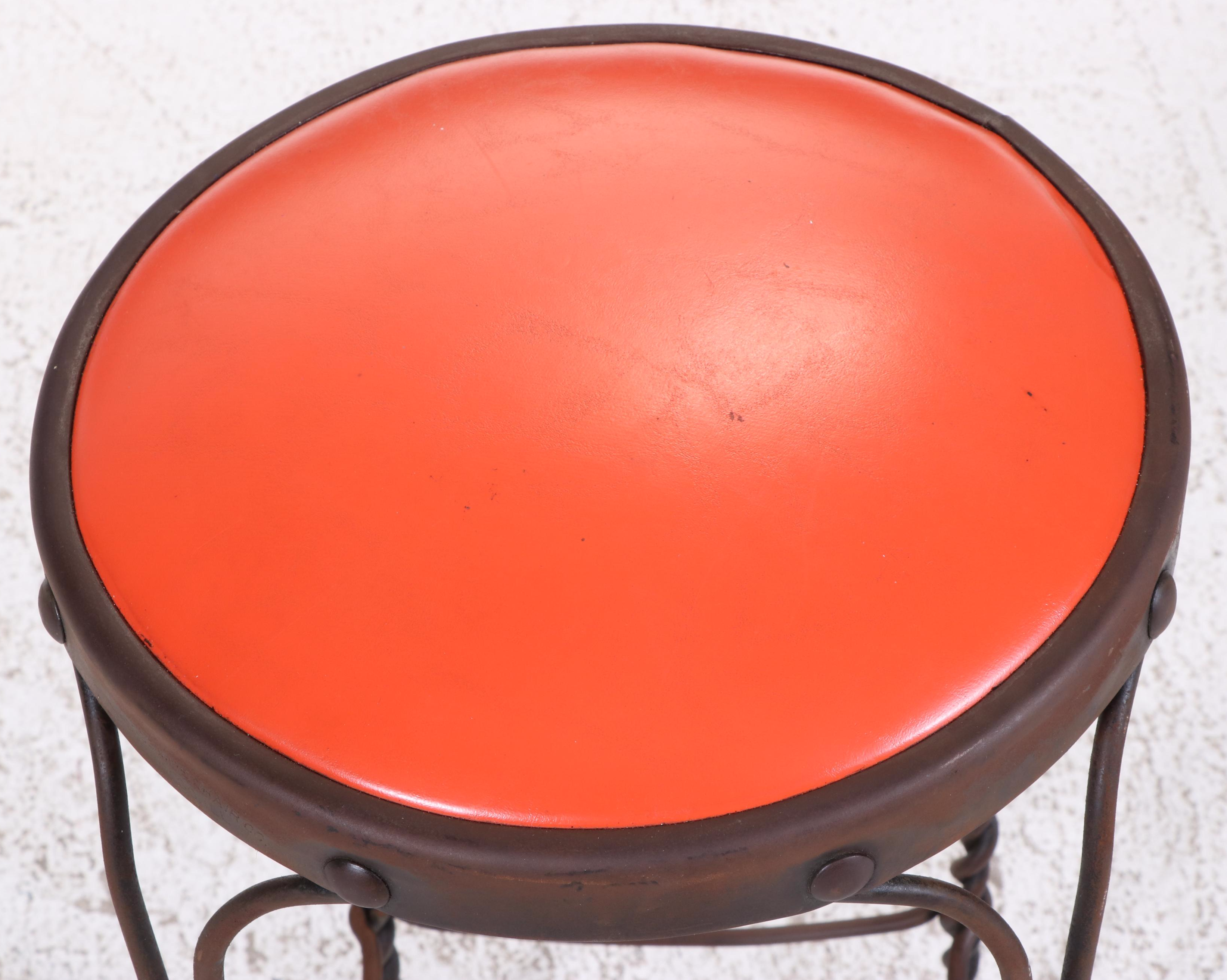 Twisted Iron Ice Cream Parlor Stool, Early 20th Century