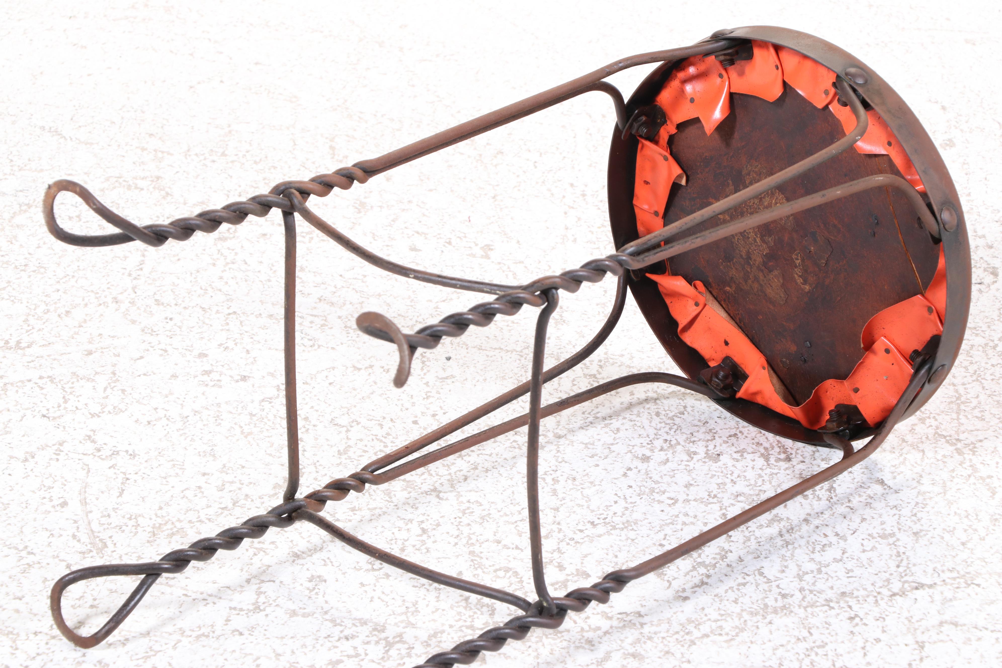 Twisted Iron Ice Cream Parlor Stool, Early 20th Century