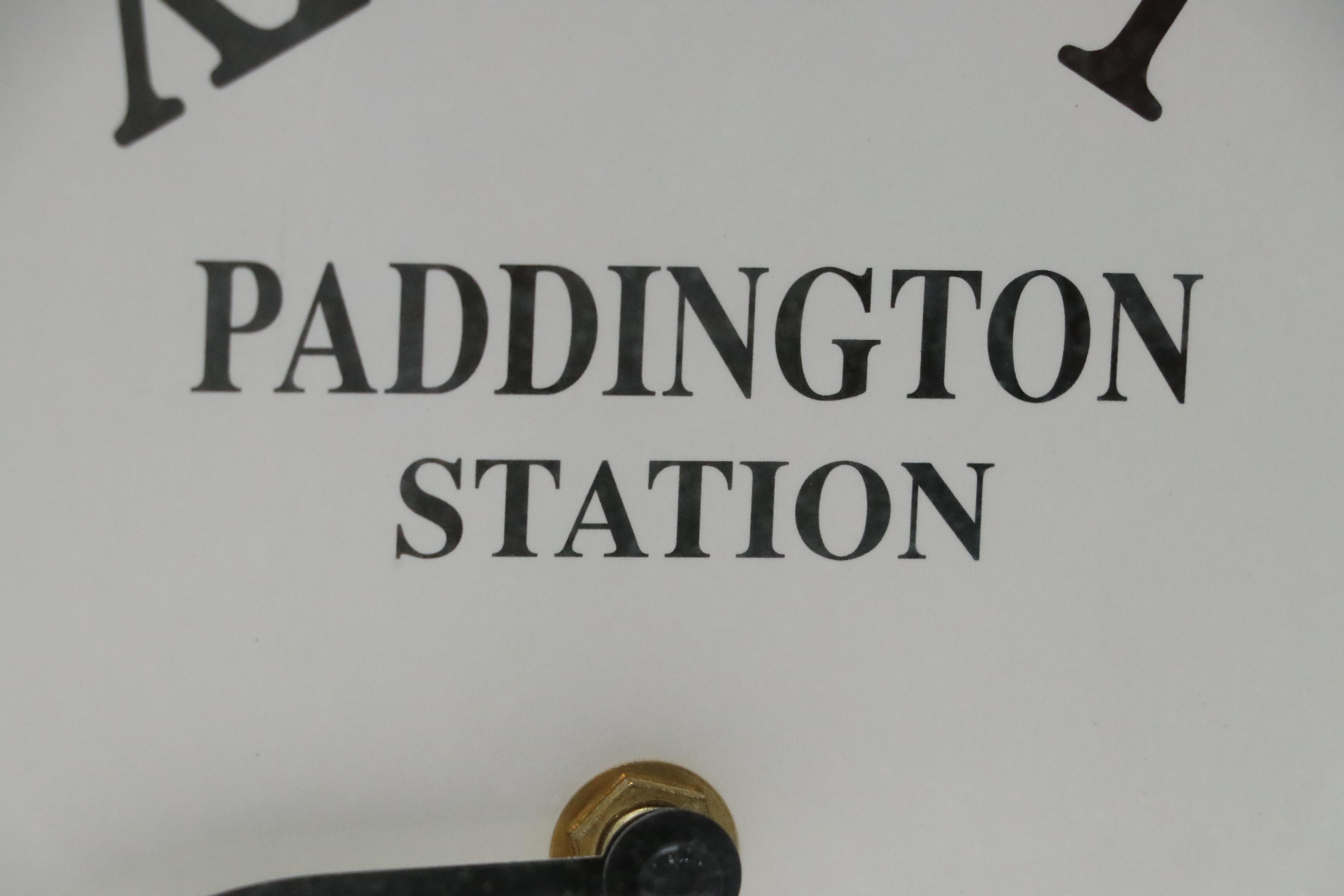 Metal DoubleSided "Paddington Station, London NW15" Wall Clock with
