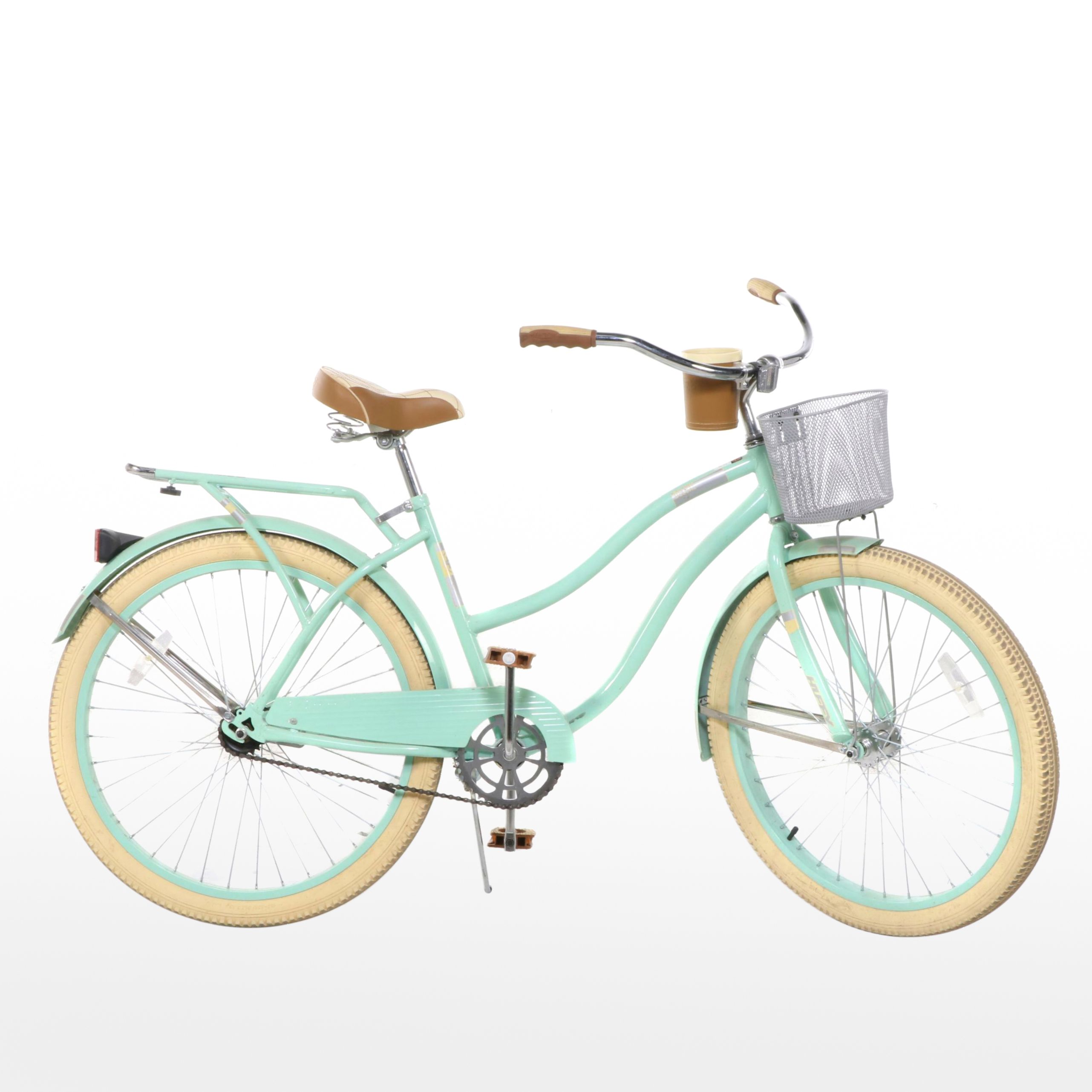 Huffy Deluxe Ladies' Mint Green Cruiser Bicycle with Mesh Basket