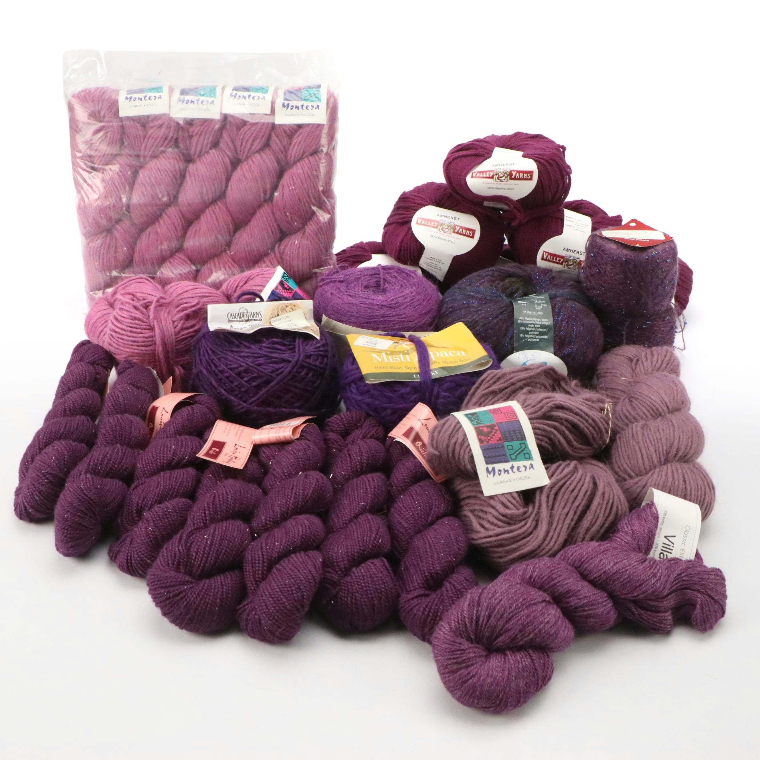 Lavender and Purple Yarn Hanks by Classic Elite, Valley Yarns and Others