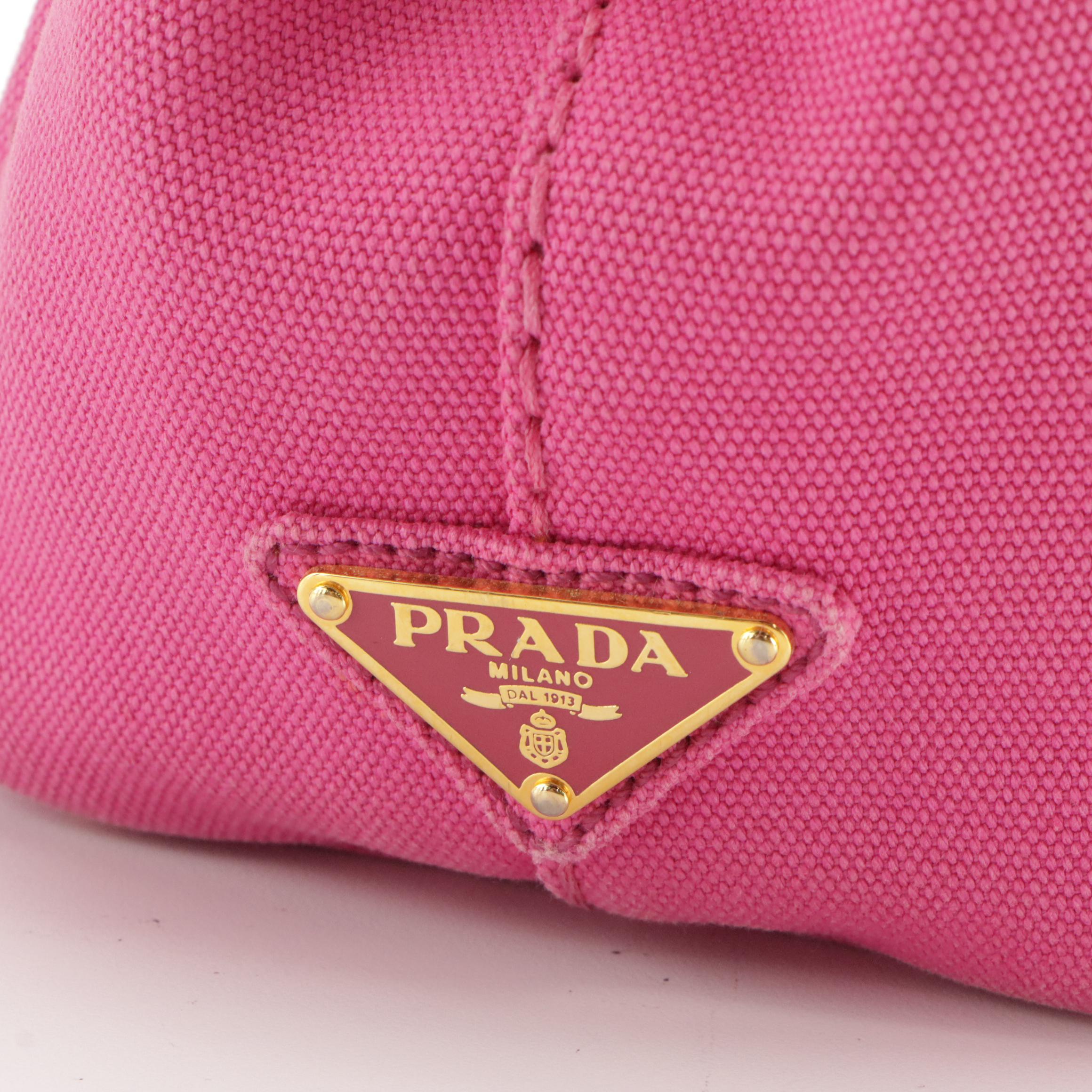 Prada Pink Canapa Canvas Two-Way Bag