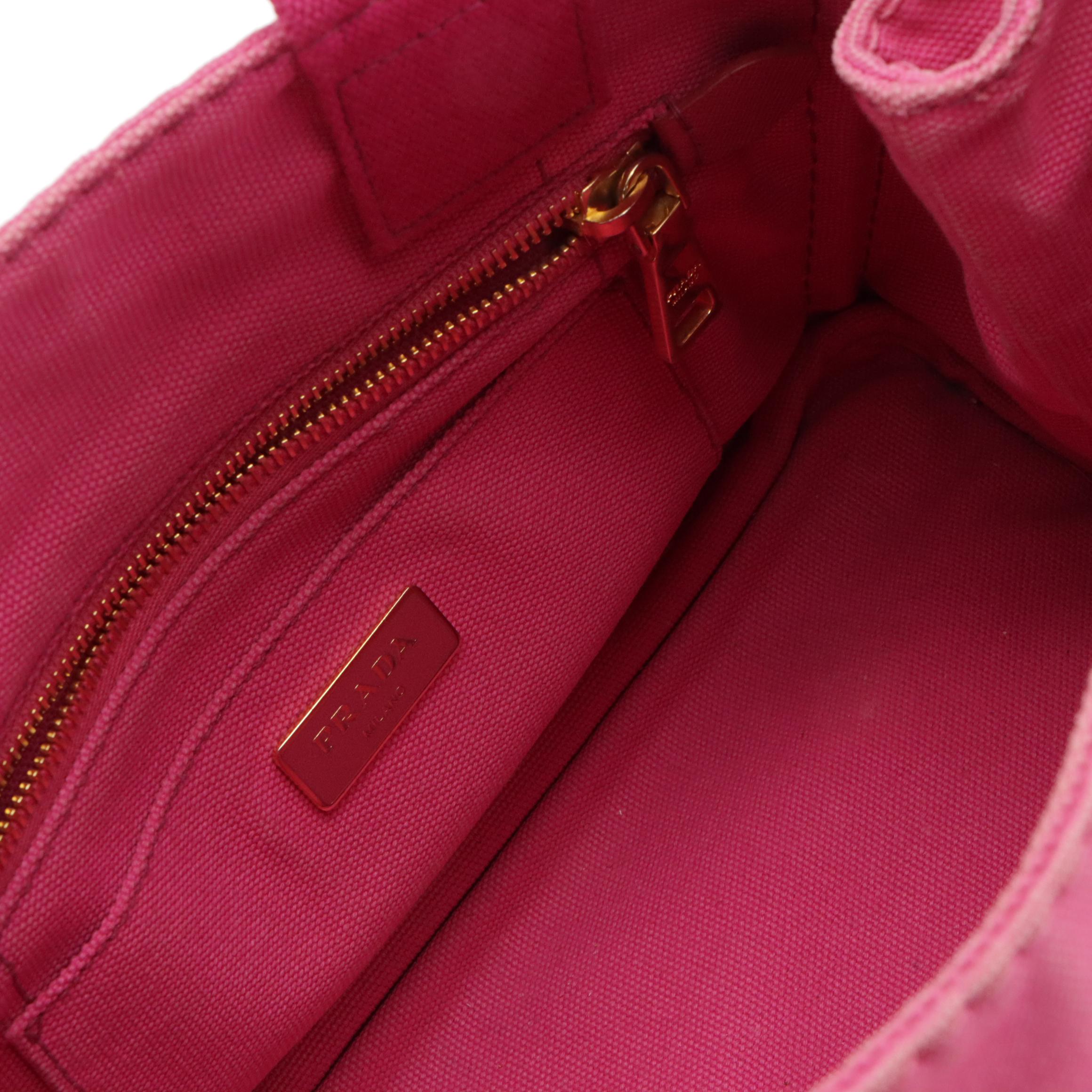 Prada Pink Canapa Canvas Two-Way Bag