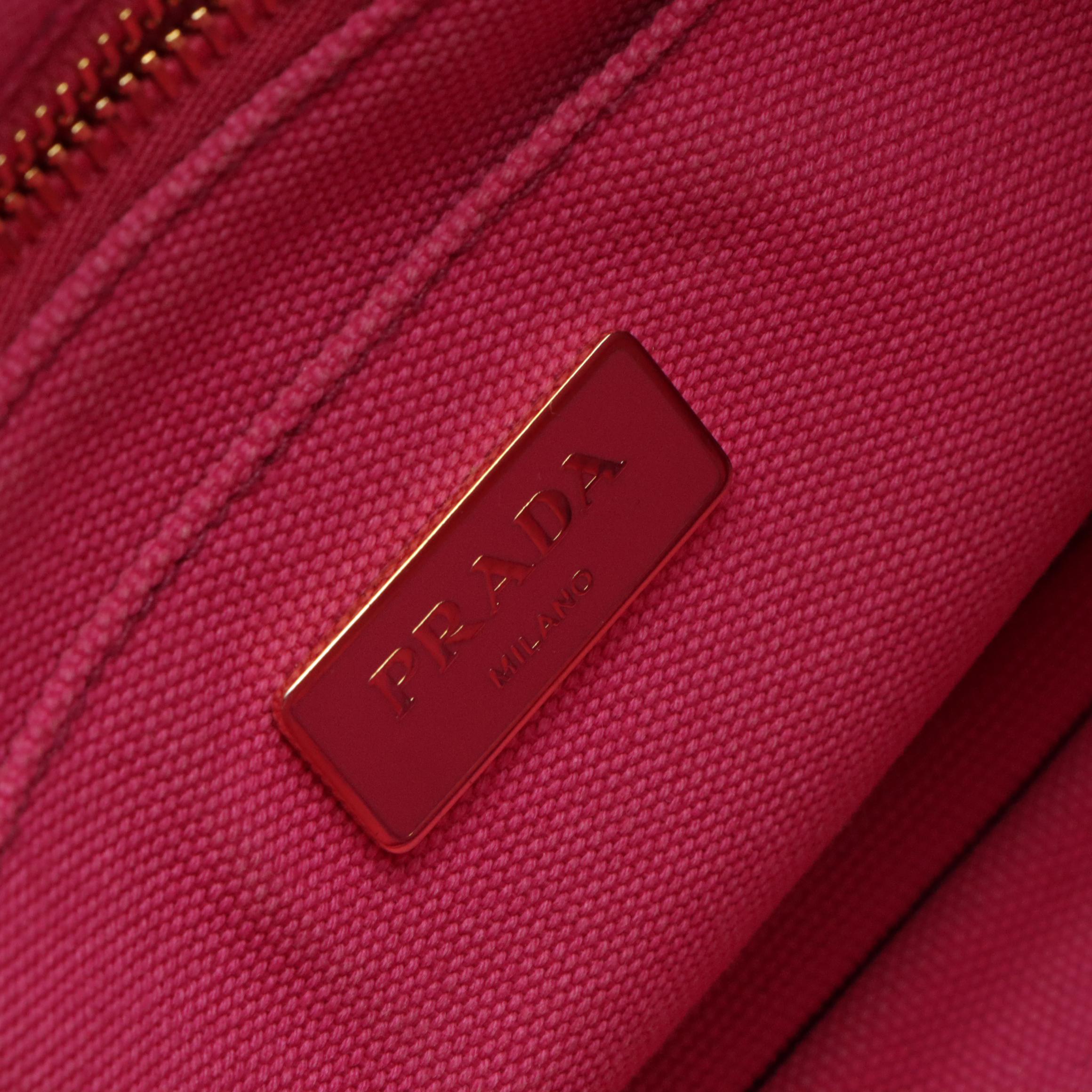 Prada Pink Canapa Canvas Two-Way Bag