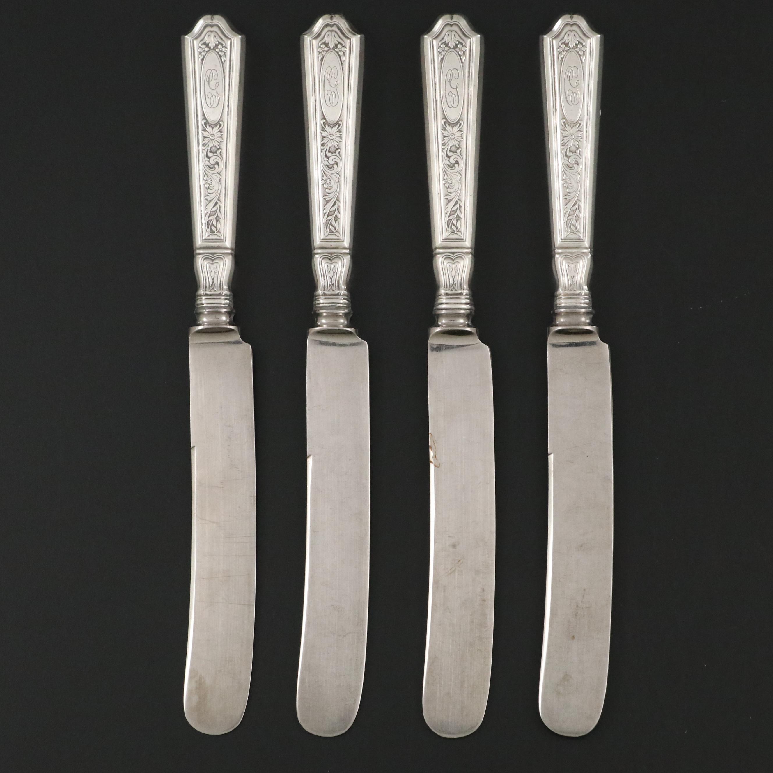 Gorham Sterling Silver Handled Knives, Mid to Late 19th Century