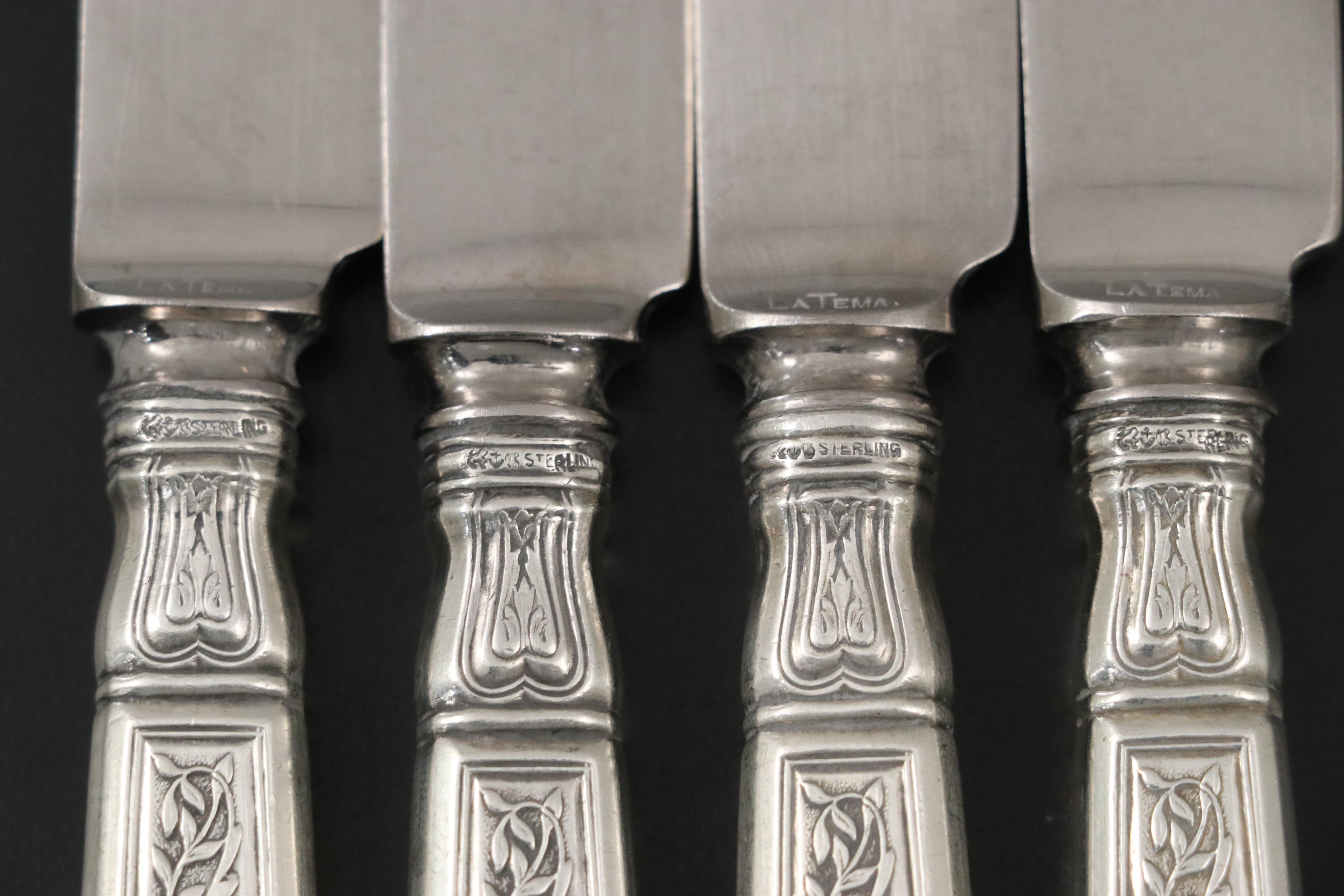 Gorham Sterling Silver Handled Knives, Mid to Late 19th Century