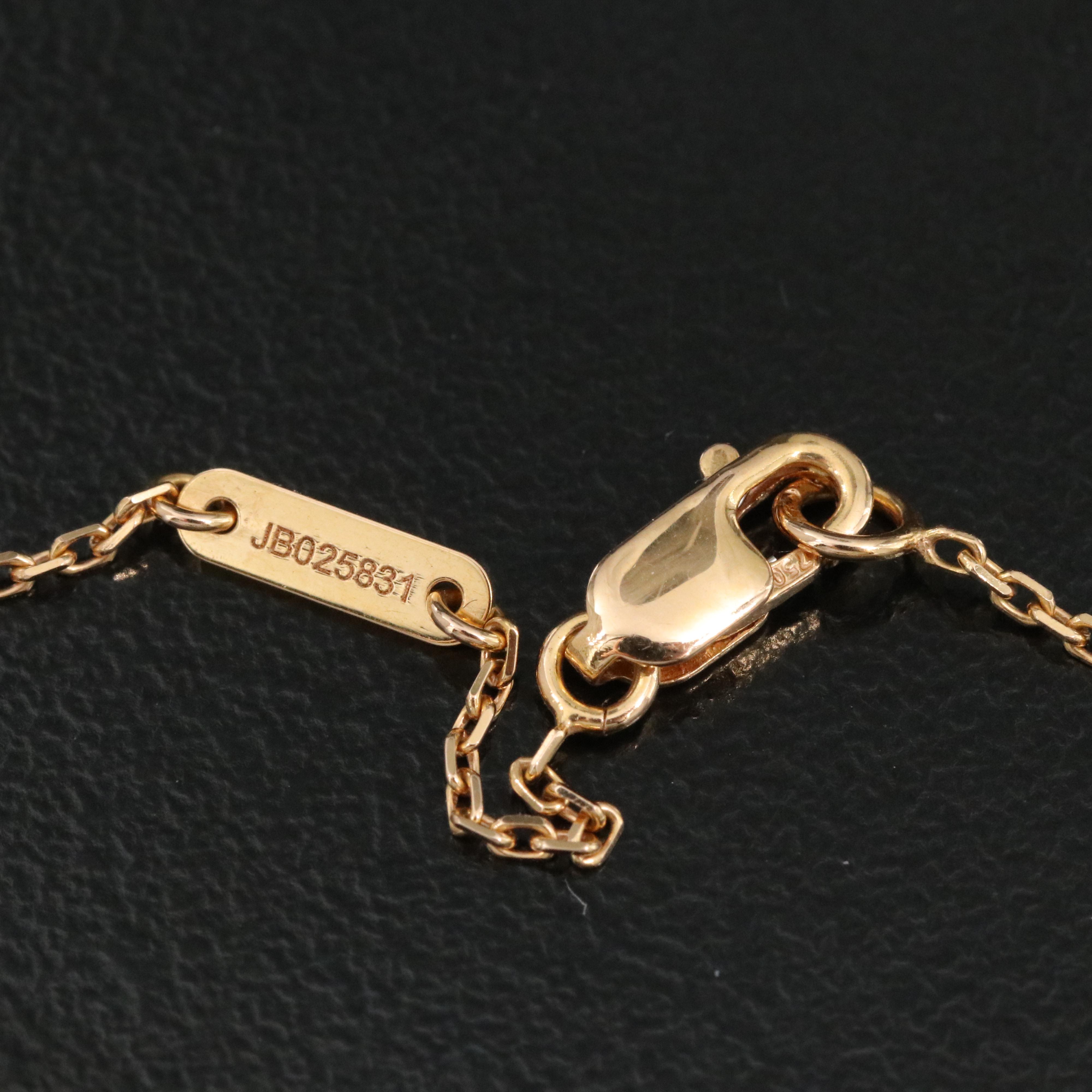 Van Cleef & Arpels Sweet Alhambra 18K Rose Gold Carnelian Motif Necklace