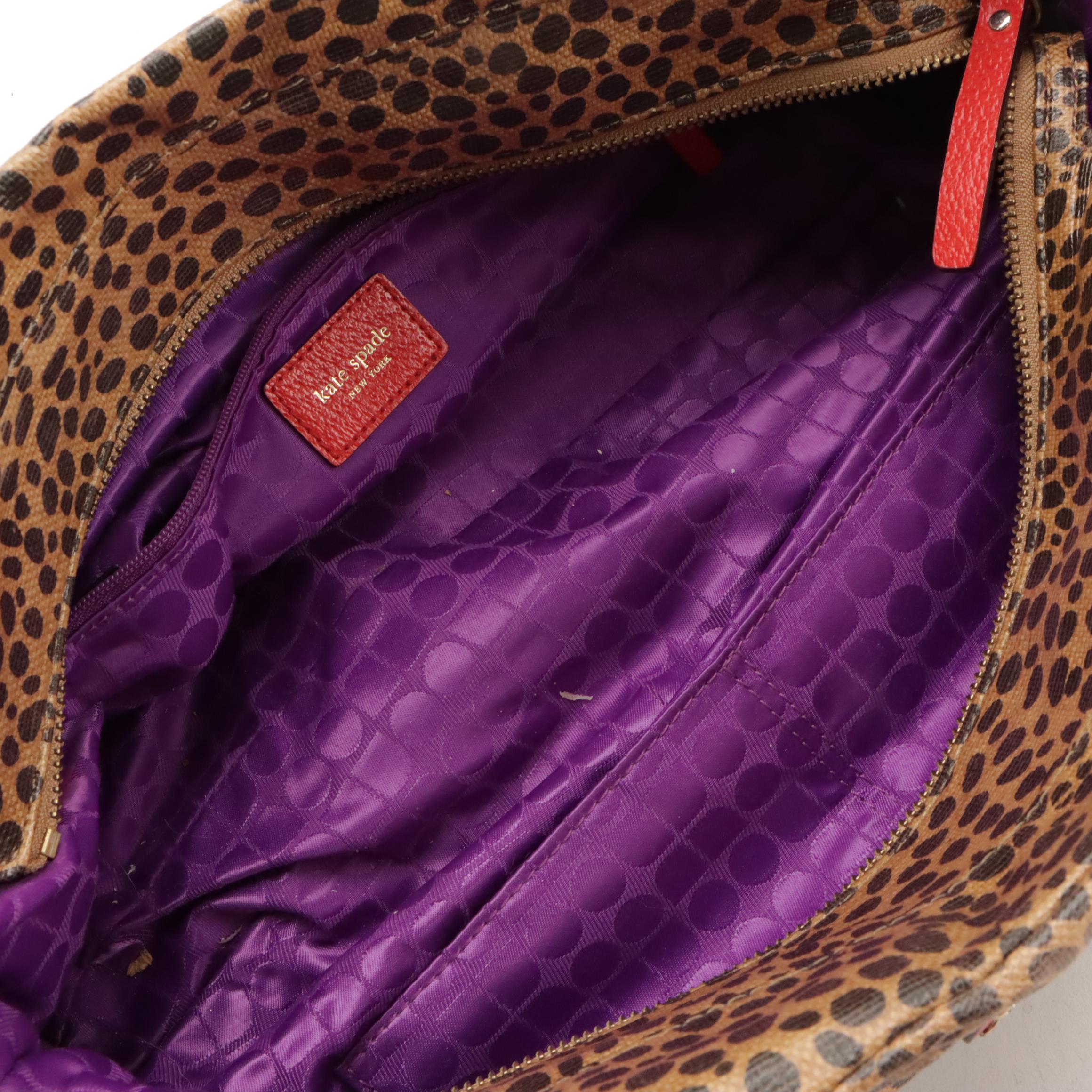 Kate Spade Monet in Black Leather and Stevie Animal Print Shoulder Bags