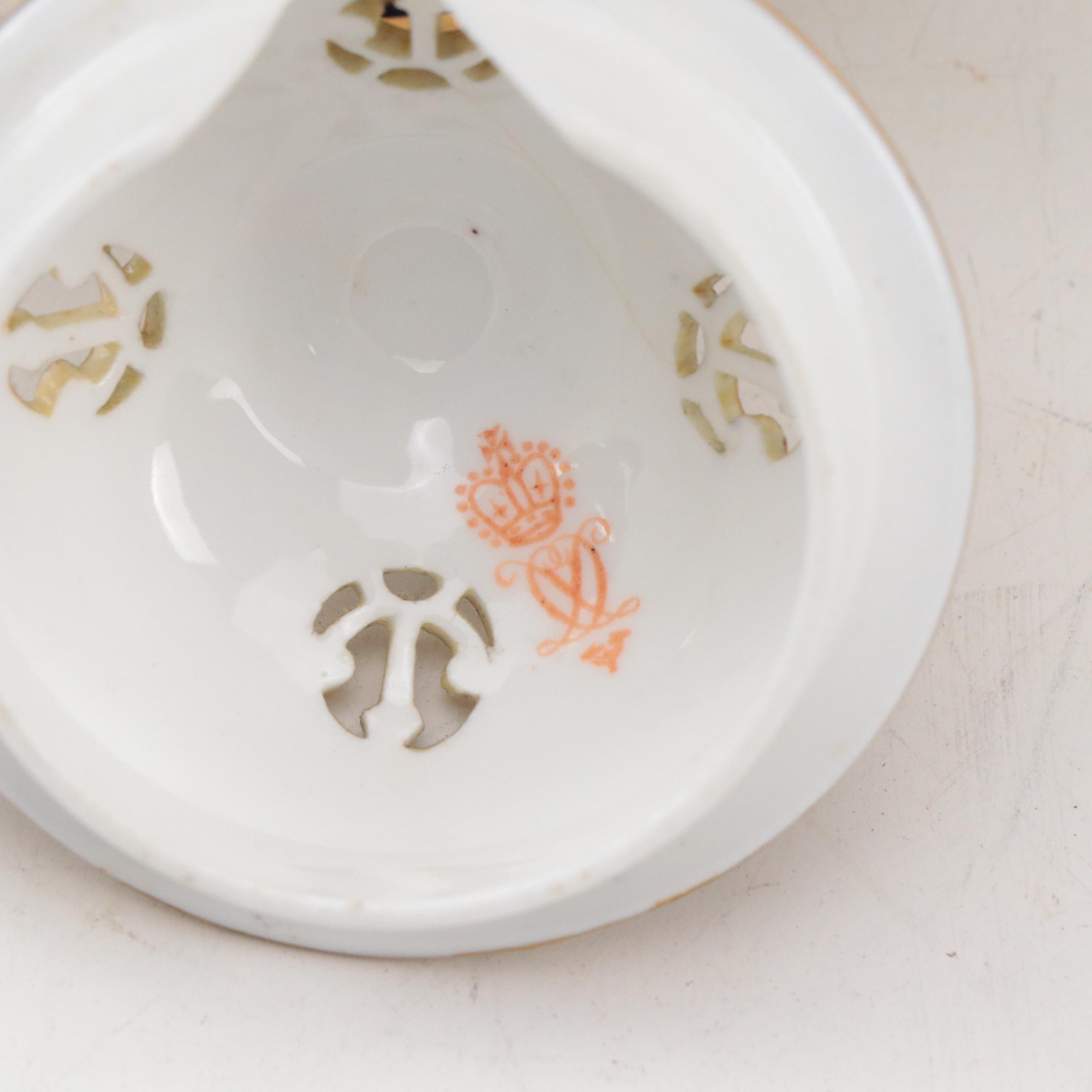 Royal Crown Derby Art Nouveau Style English Porcelain Peacock Feather Urn, 1886