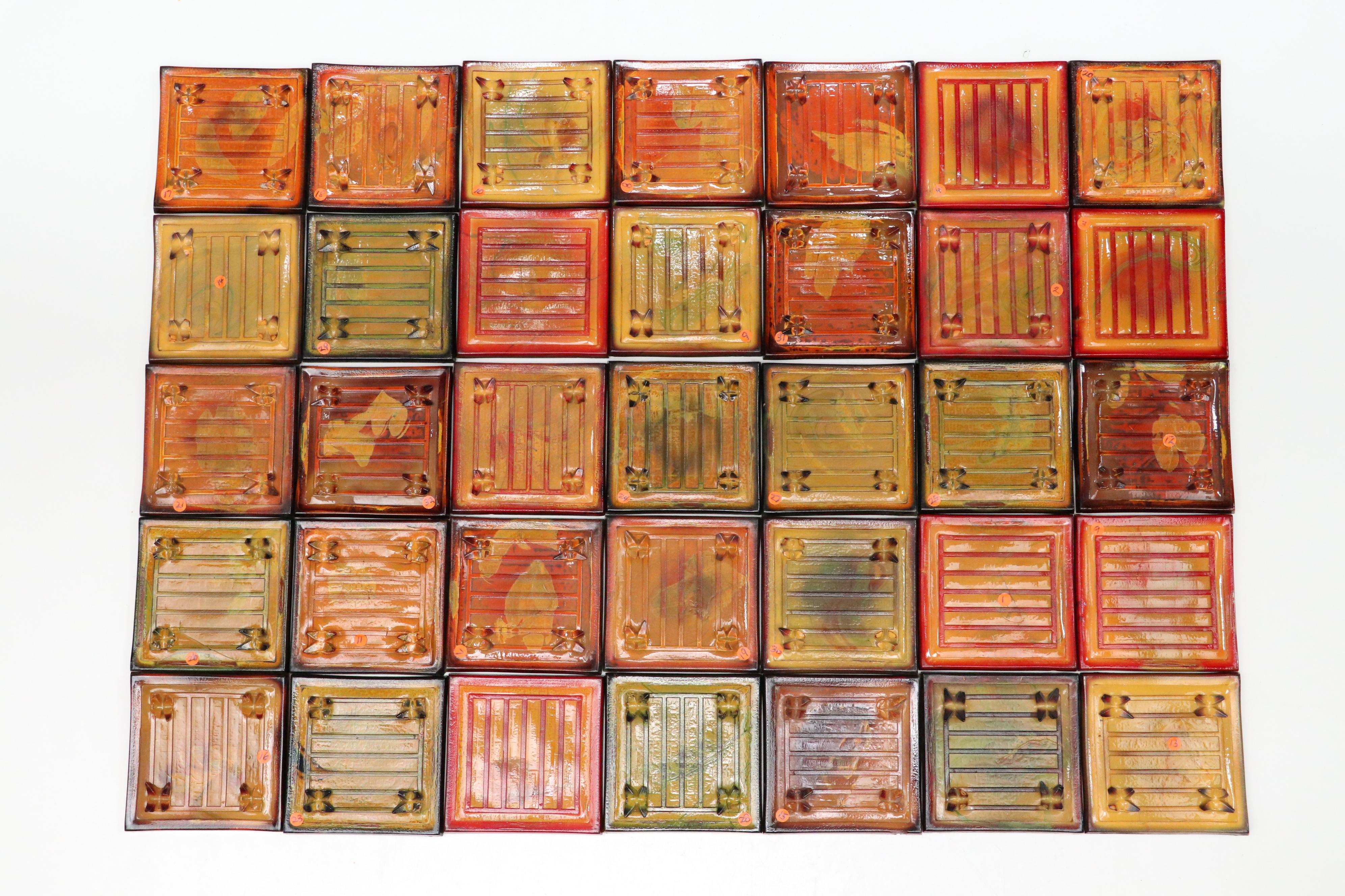 Tiffany Studios Favrile Glass Tiles, Early 20th Century