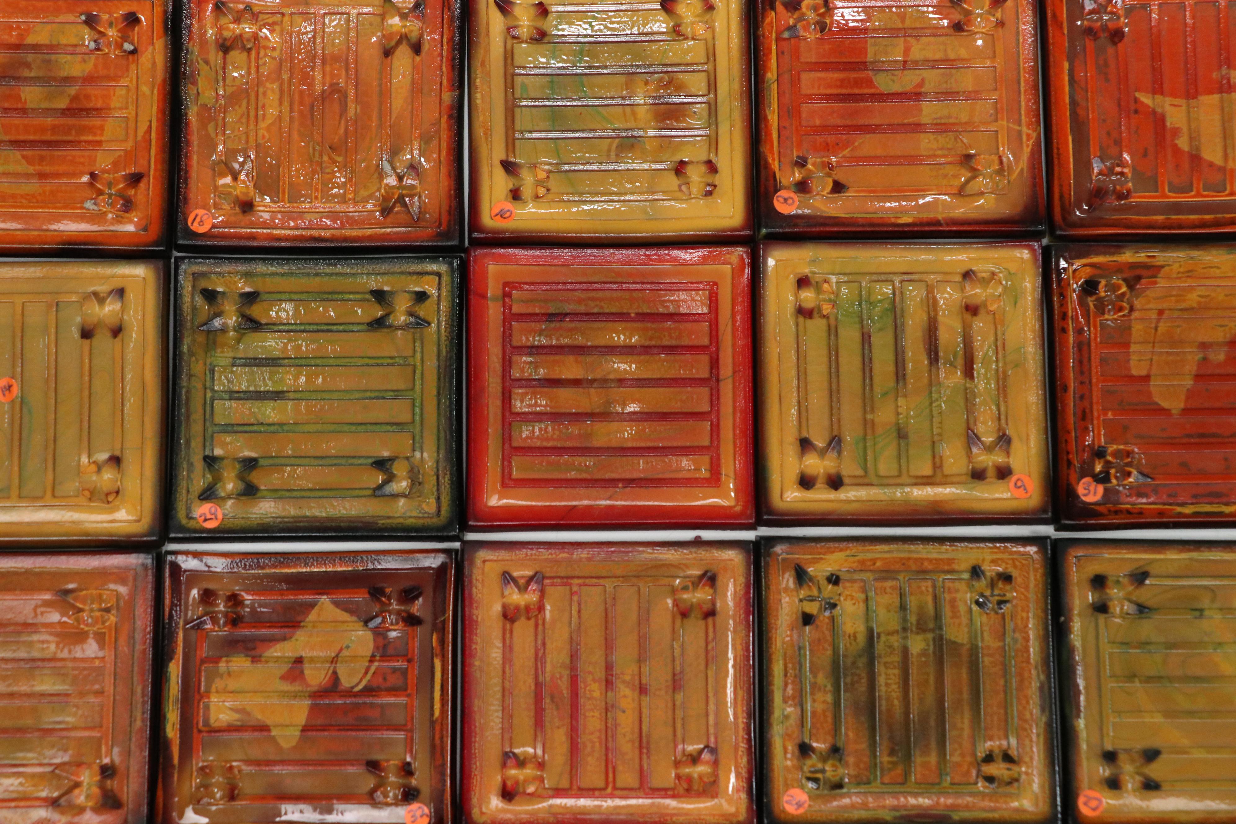 Tiffany Studios Favrile Glass Tiles, Early 20th Century