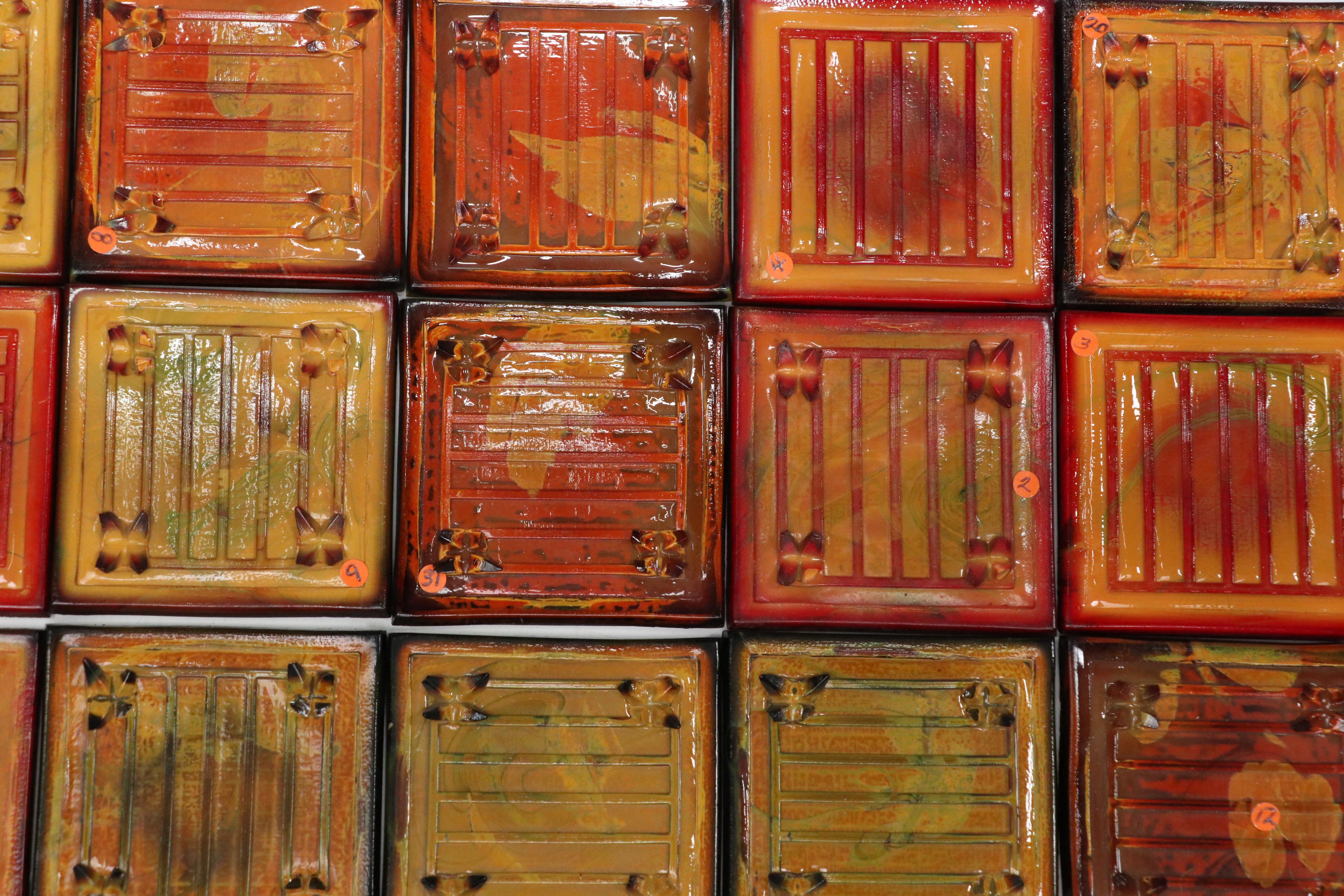 Tiffany Studios Favrile Glass Tiles, Early 20th Century