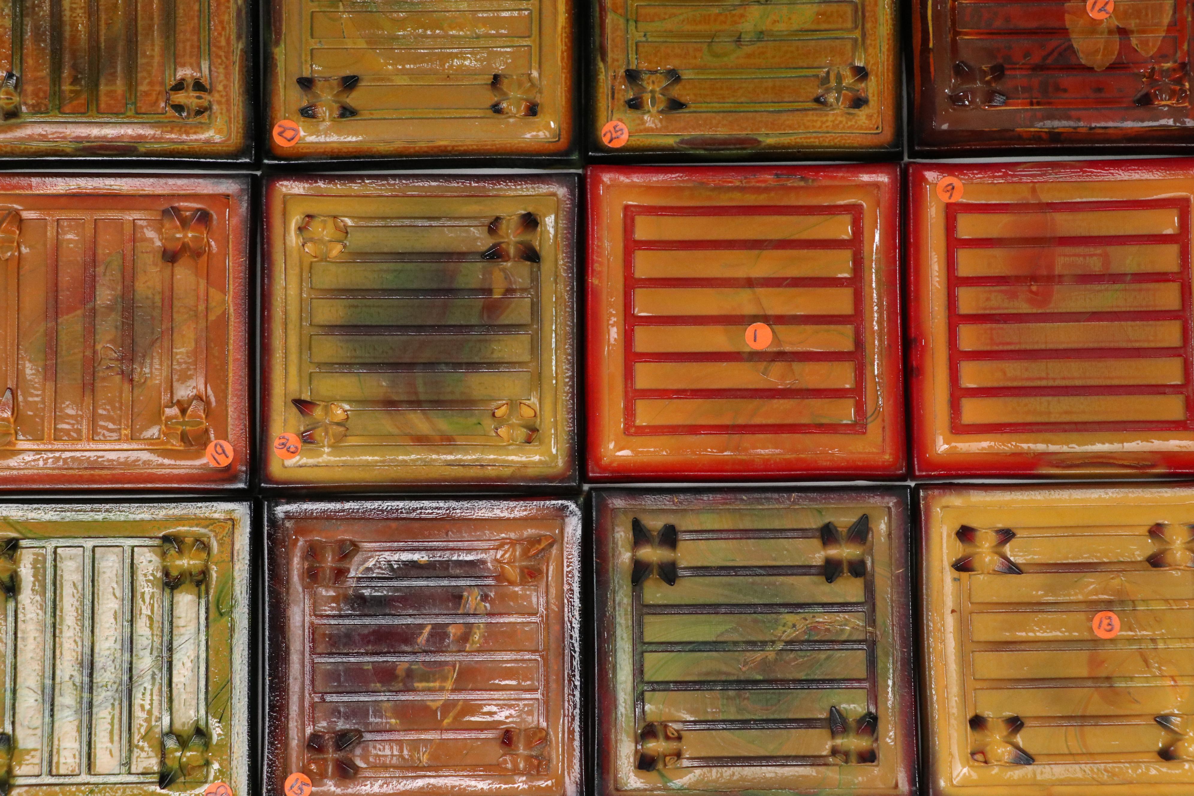 Tiffany Studios Favrile Glass Tiles, Early 20th Century