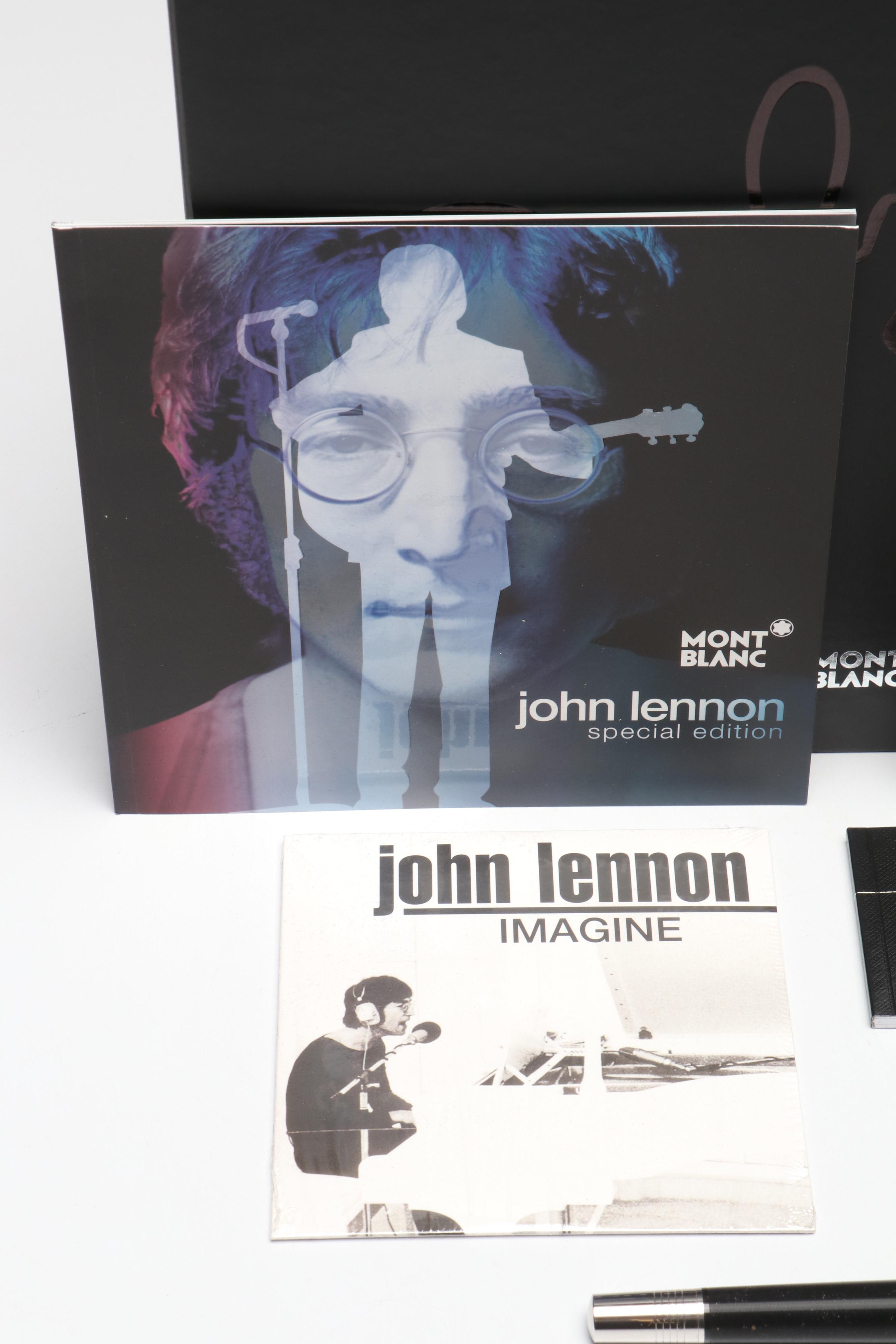 Montblanc "John Lennon" Black Resin Rollerball Pen Set, Late 20th-Early 21st C.
