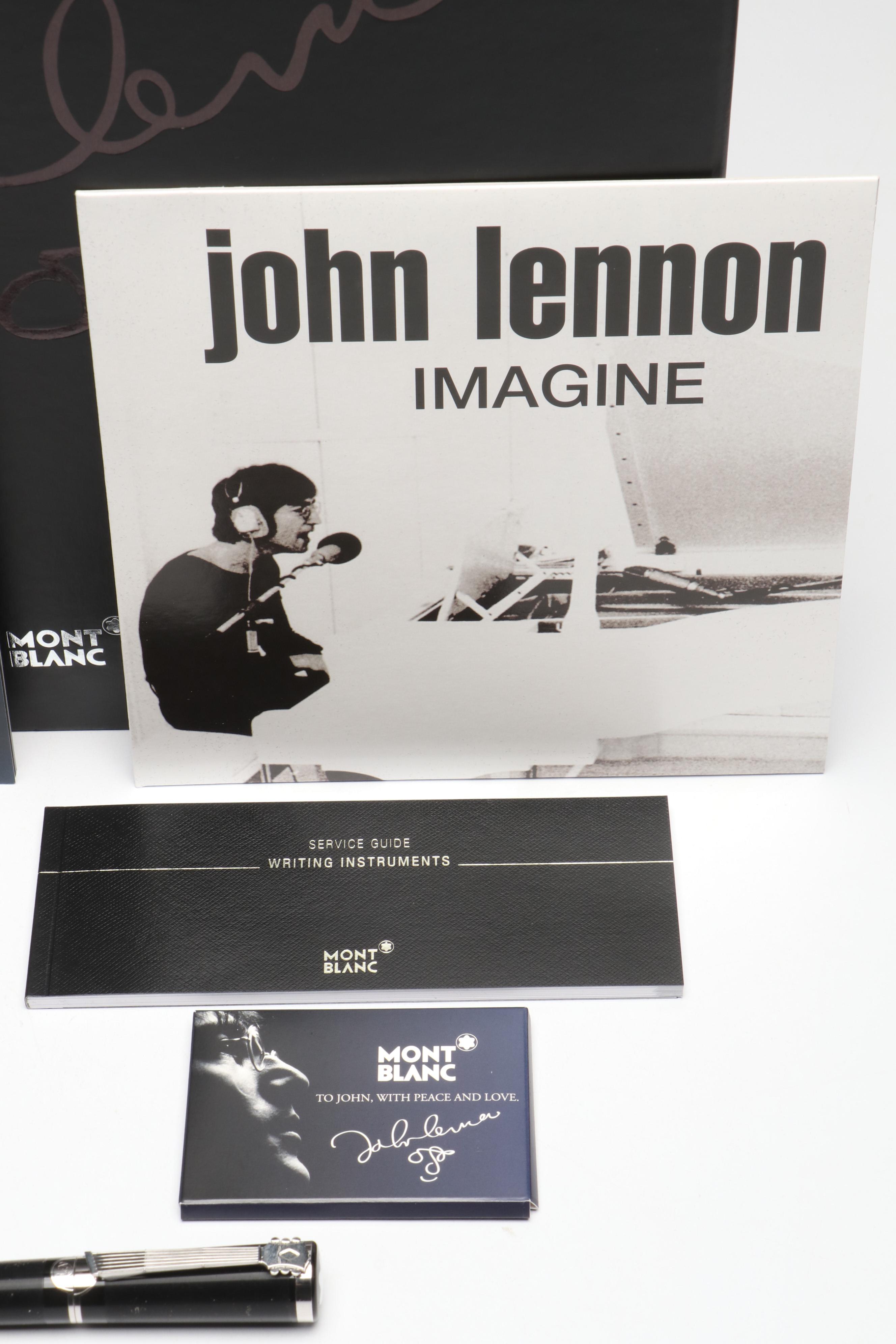 Montblanc "John Lennon" Black Resin Rollerball Pen Set, Late 20th-Early 21st C.