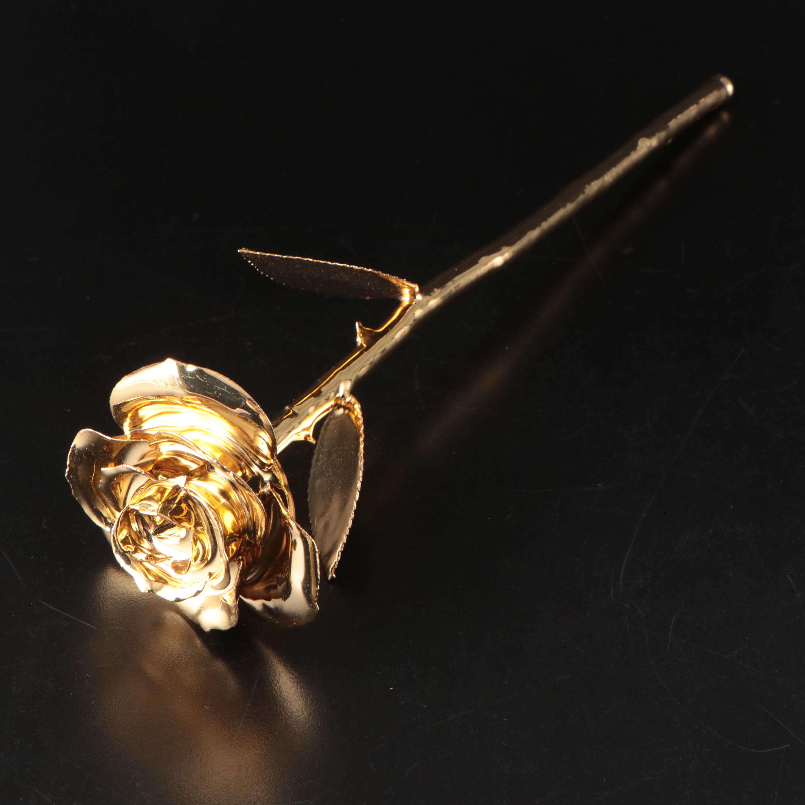 ZJchao Gold Toned Metal Rose Figurines Everything But The House