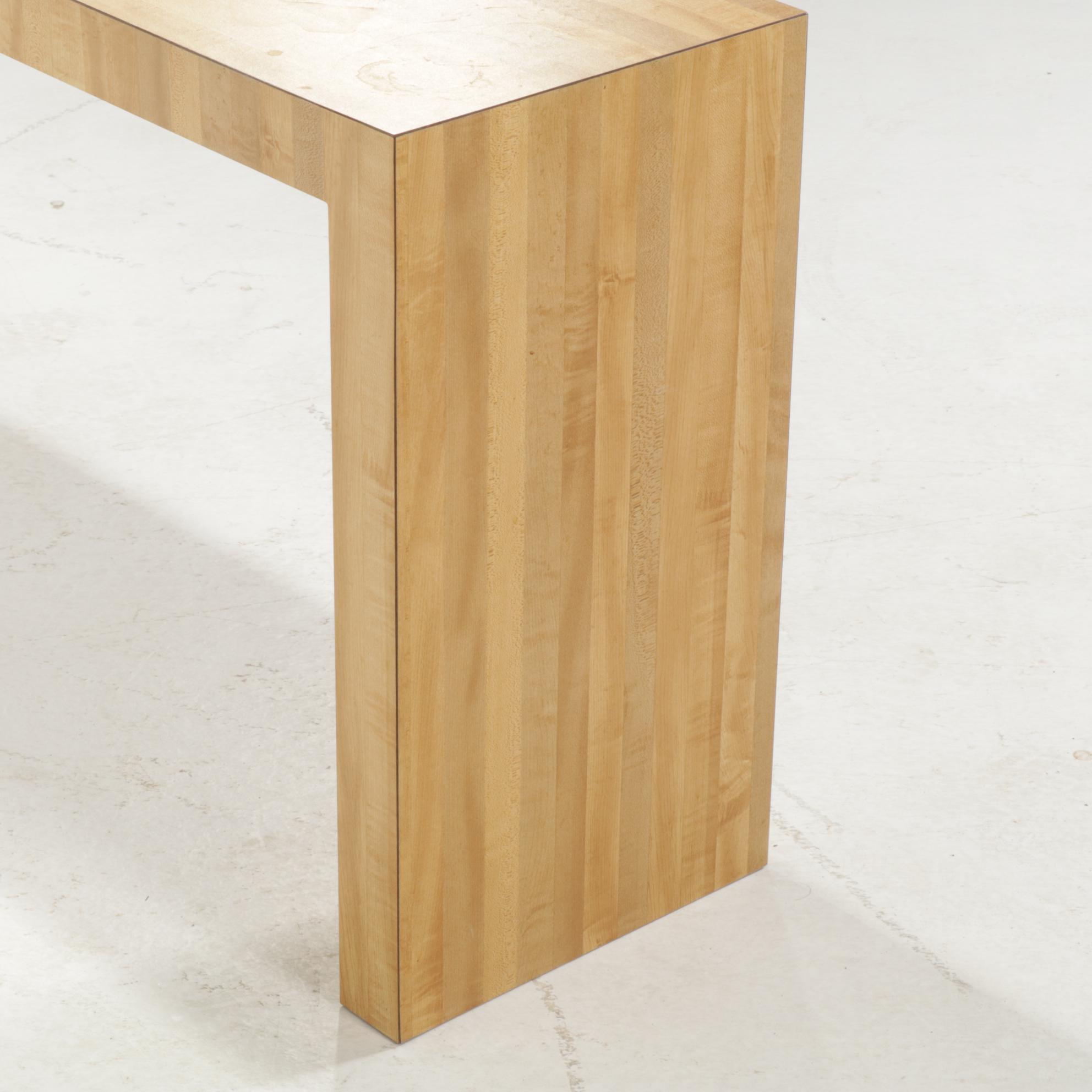 Waterfall Sofa Table with Wood Grain Laminate Finish