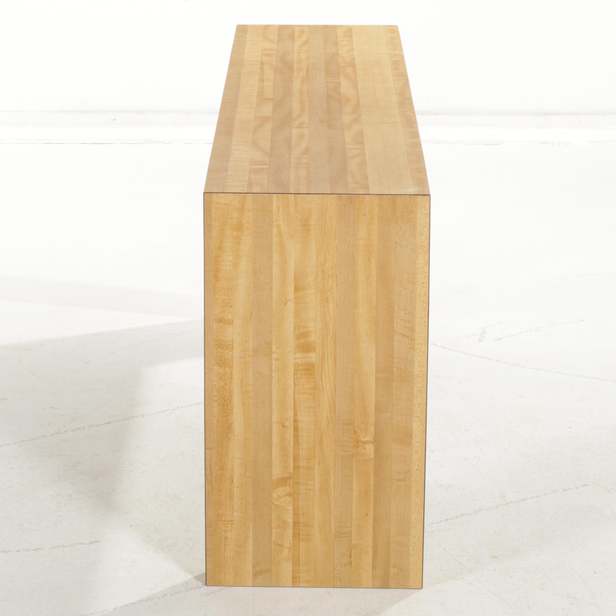 Waterfall Sofa Table with Wood Grain Laminate Finish