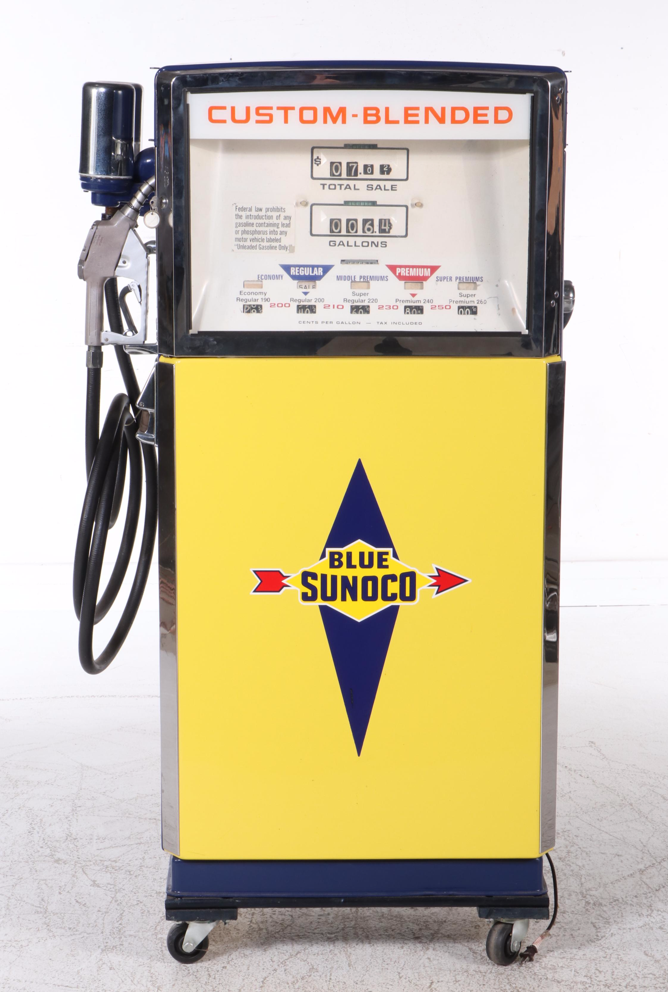 Wayne Blend-O-Matic Blue Sunoco Gas Pump, Mid-20th Century